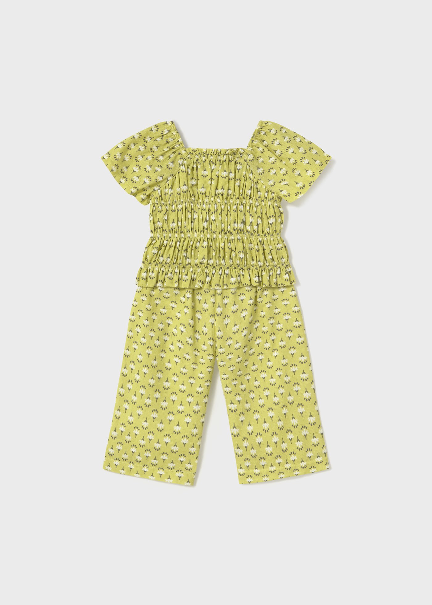 Ensemble pantalon et top nid d'abeille bébé