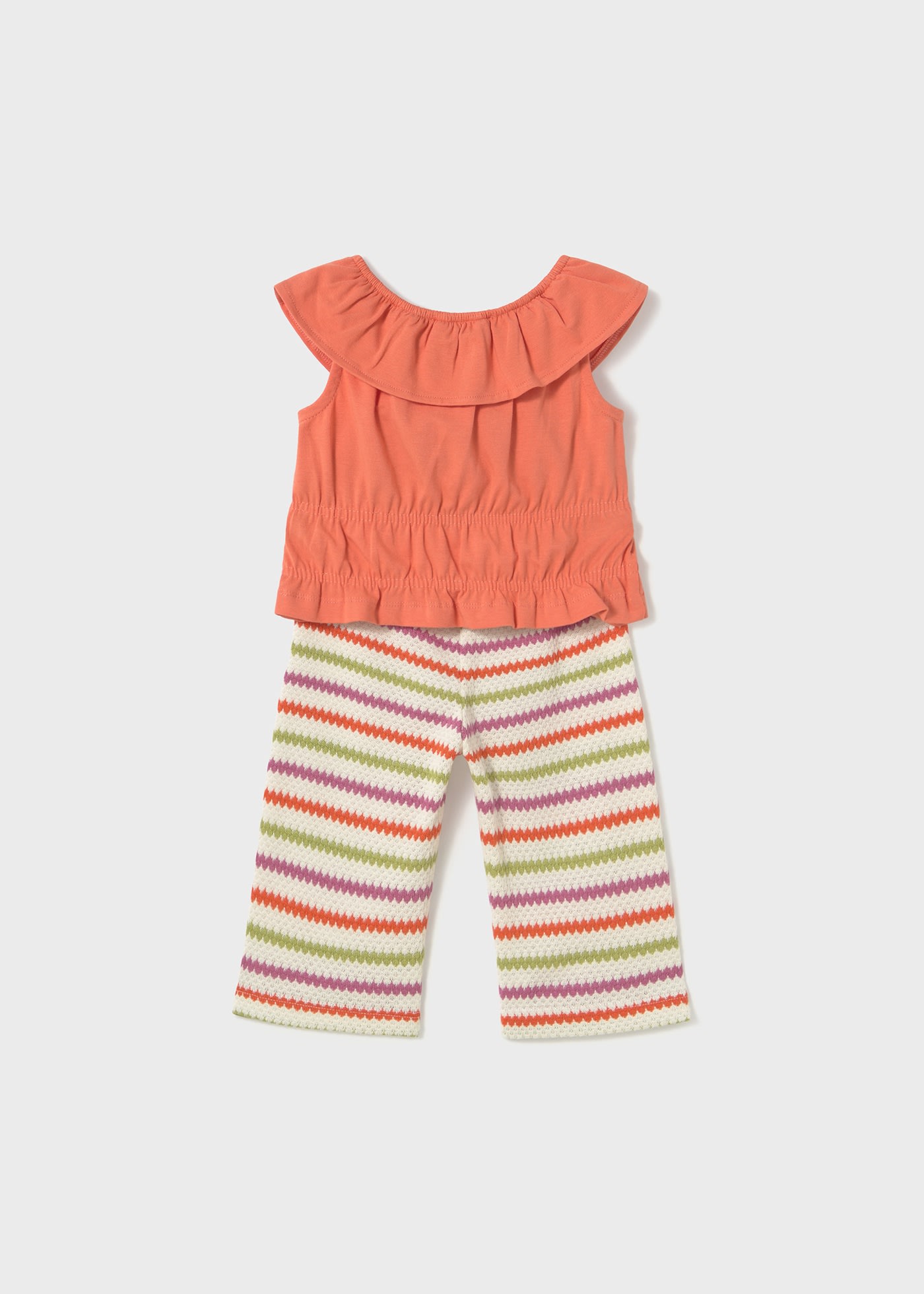 Conjunto calças crochê e top bebé