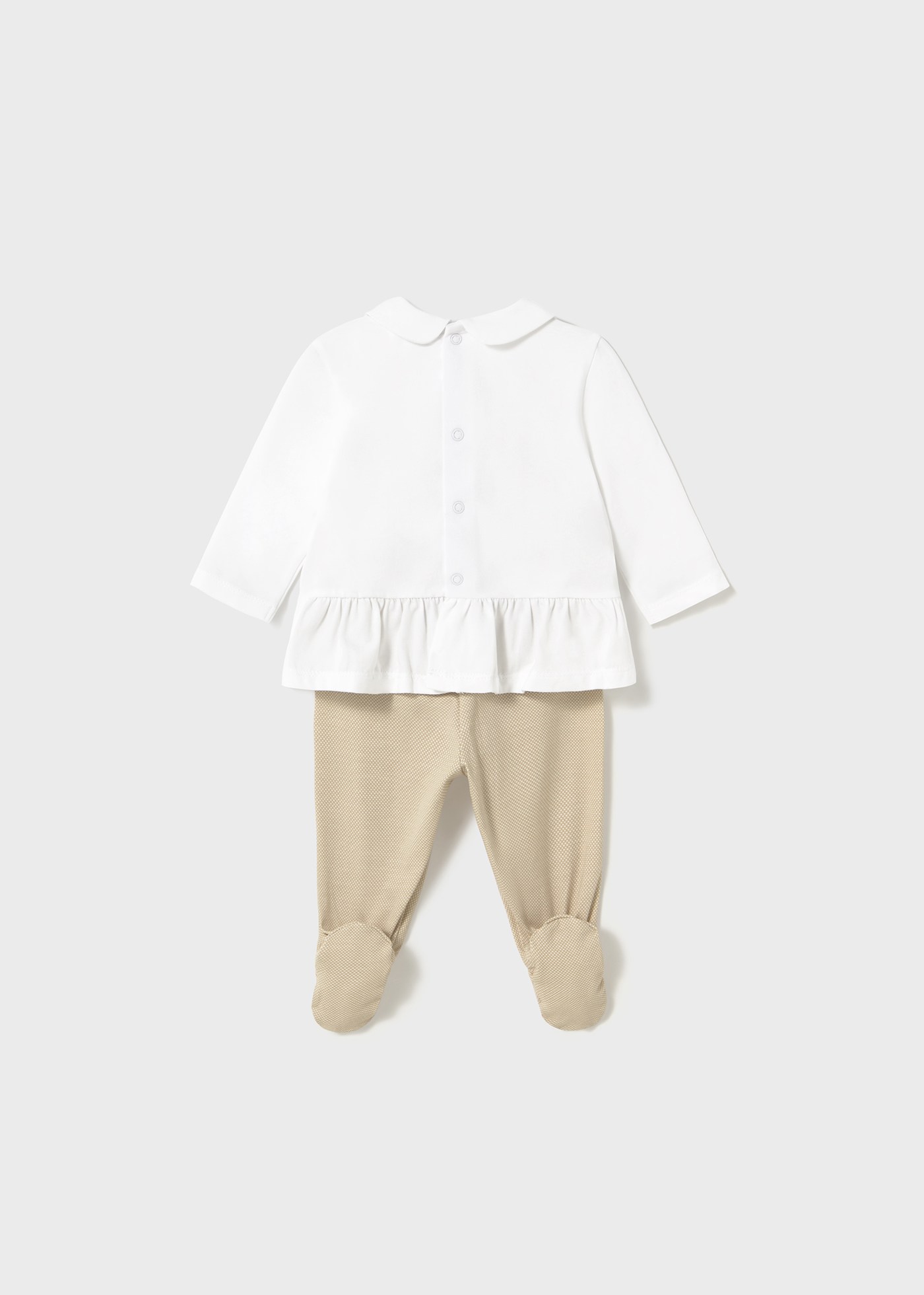Set pantaloni cu botosei si tricou nou-nascut