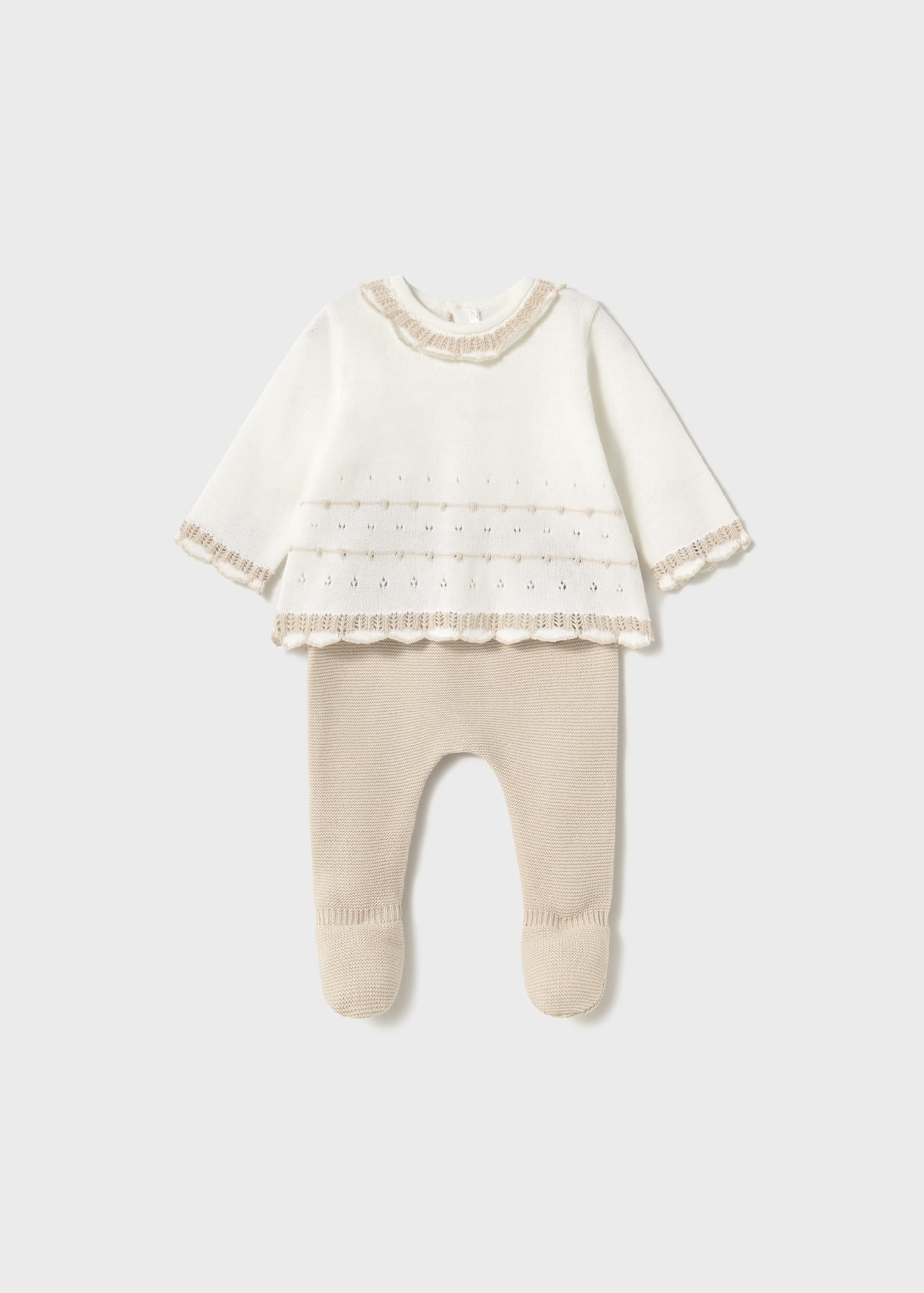 Newborn girl tricot leggings and top