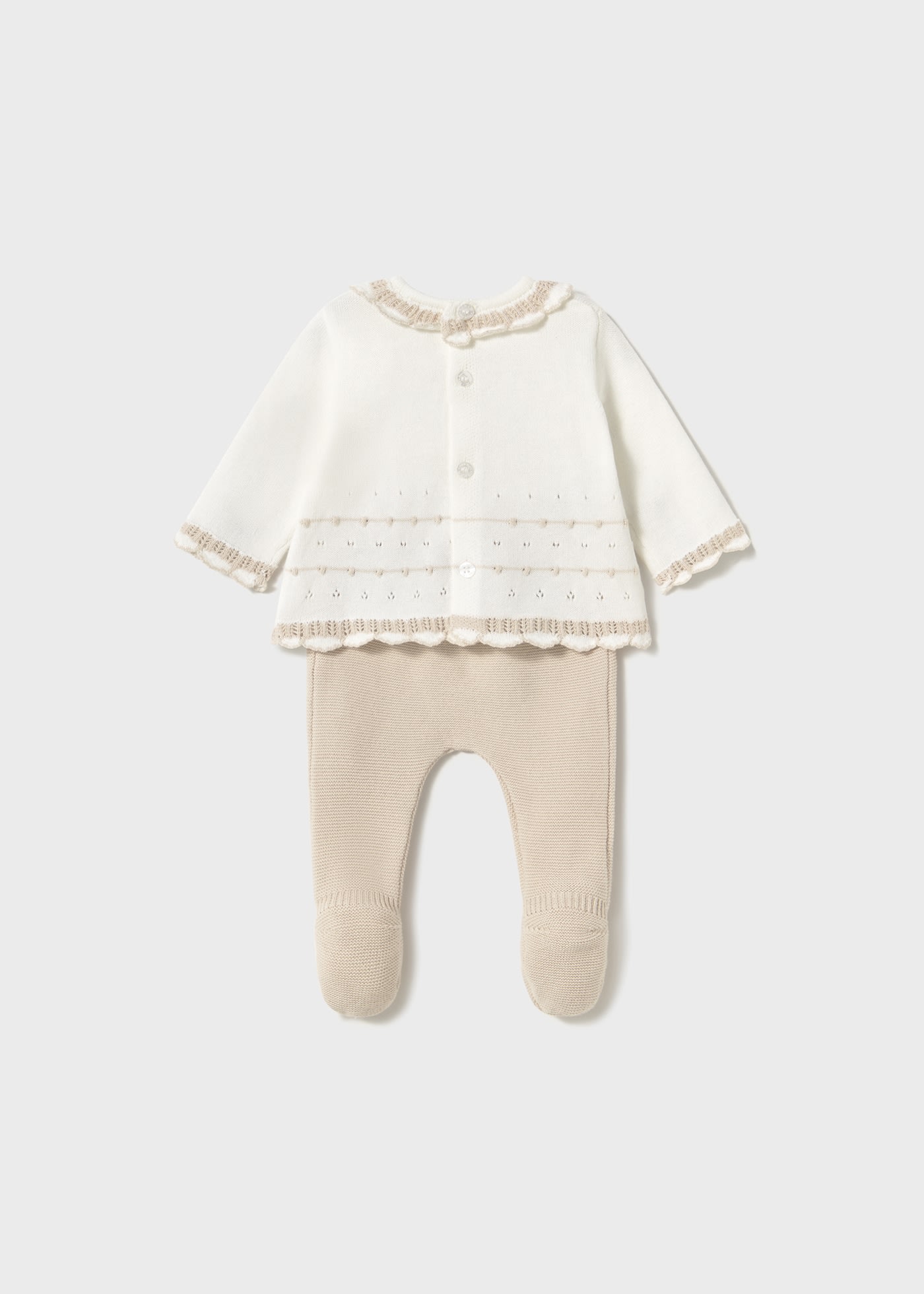 Newborn girl tricot leggings and top