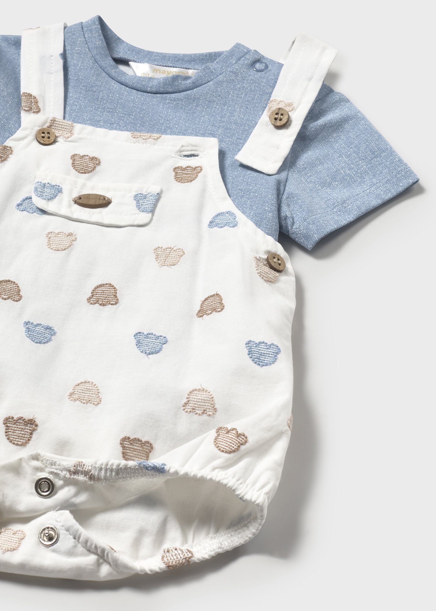 Newborn boy dungarees with shirt set