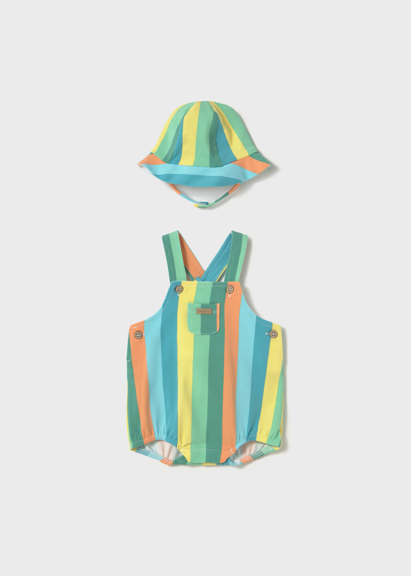Salopette corta con cappello neonato