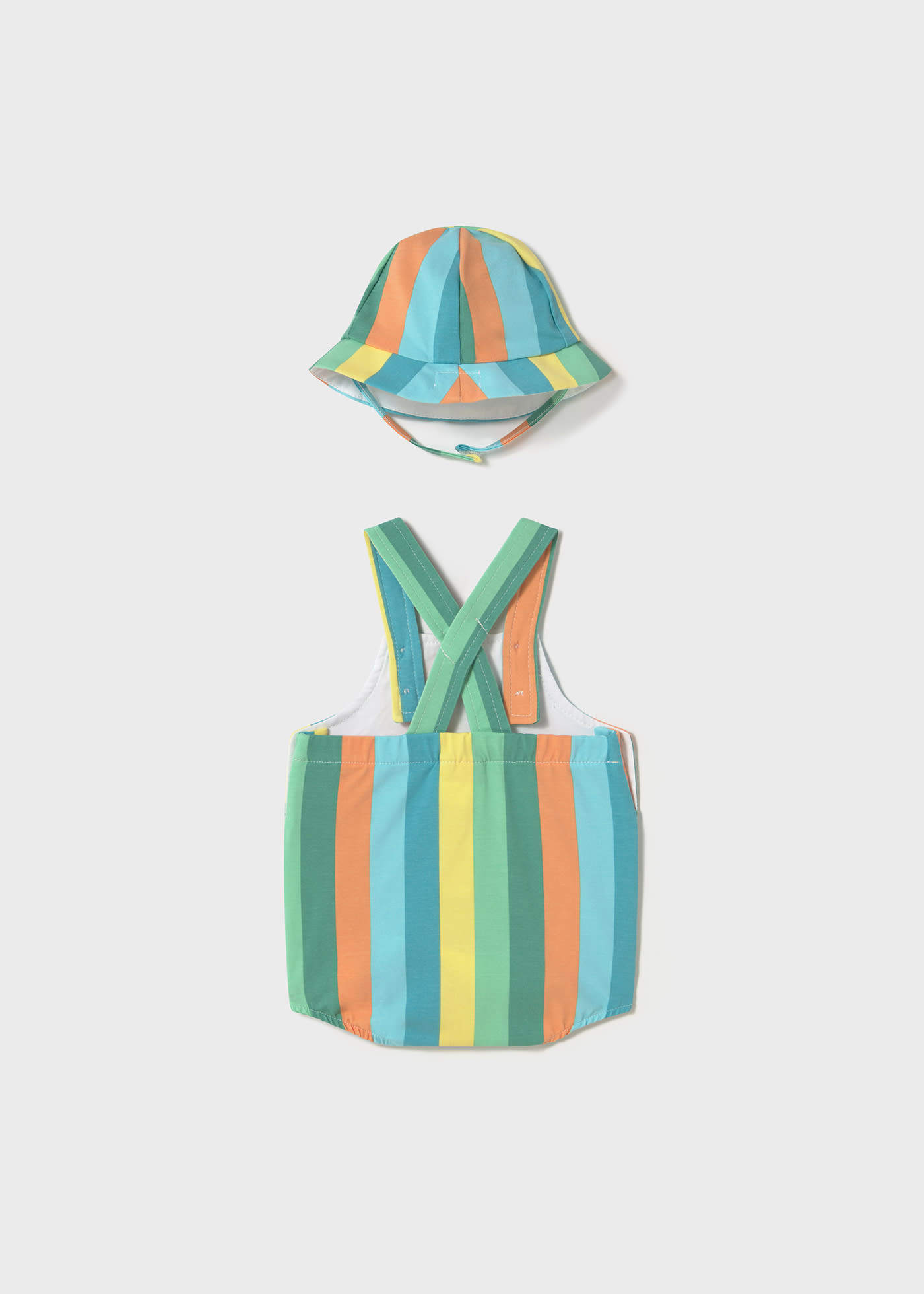 Salopette corta con cappello neonato