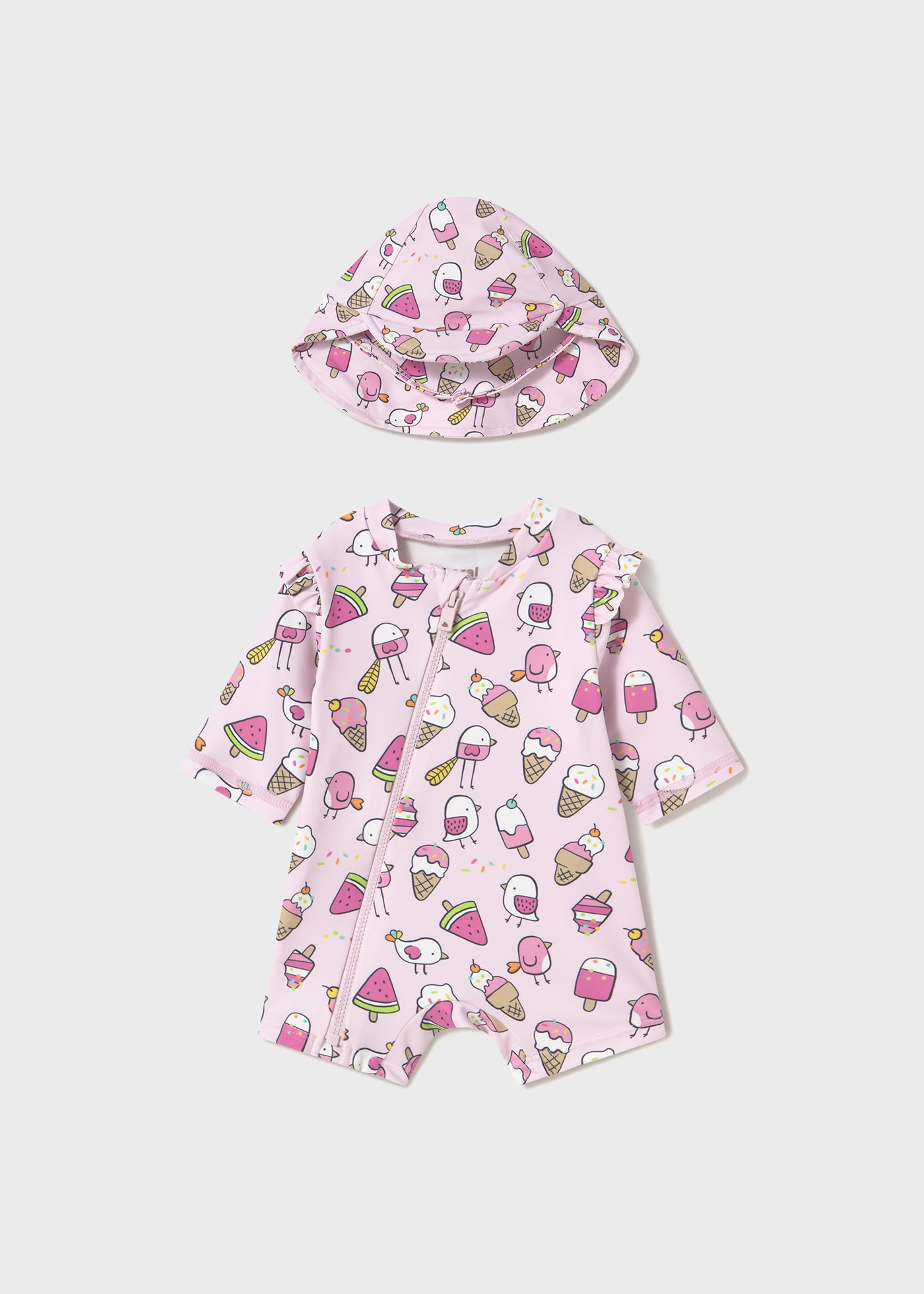 Completo mare con cappello protezione solare neonato