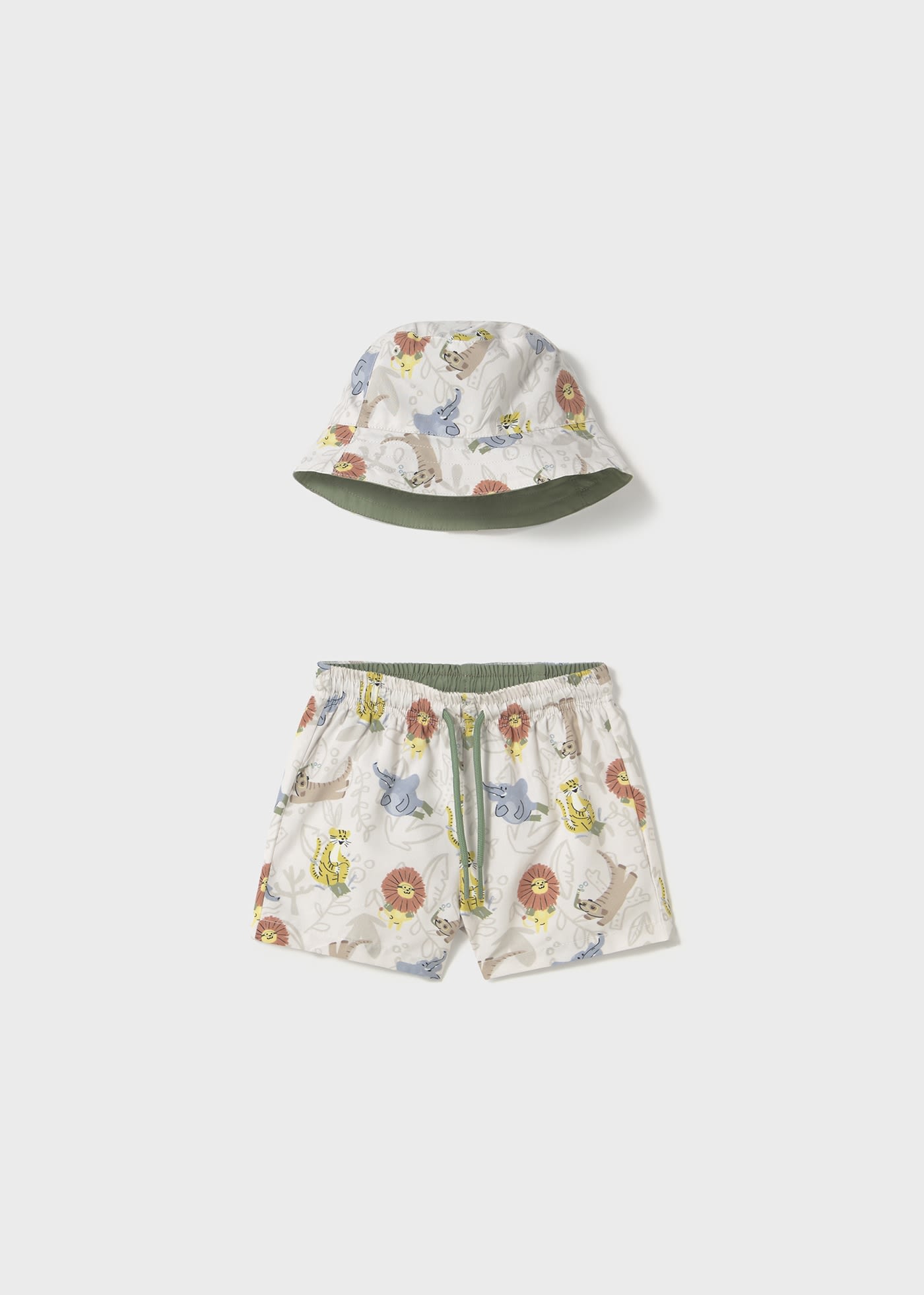 Conjunto bañador y gorro reversible protección solar bebé