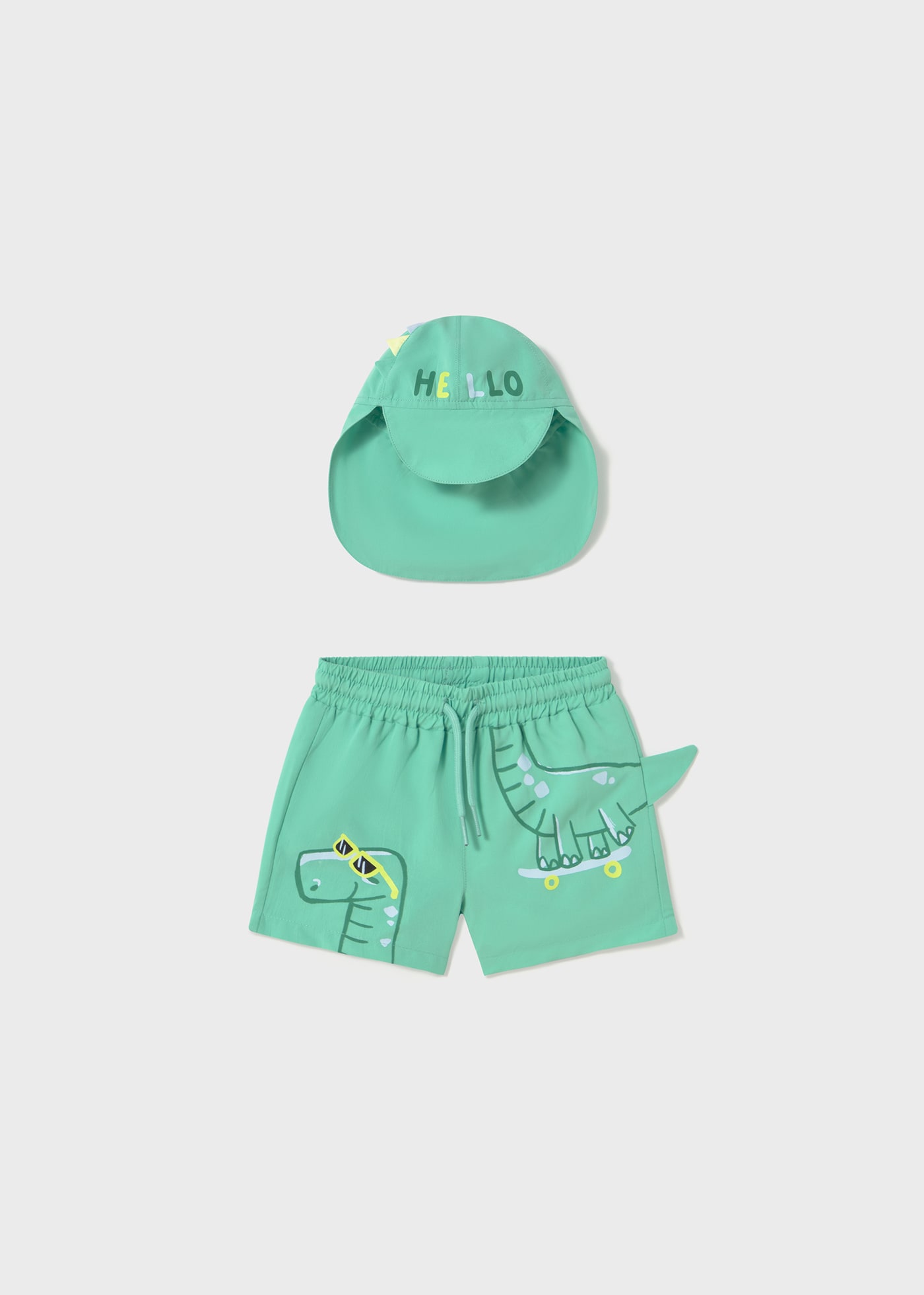 Conjunto bañador y gorra interactivos protección solar bebé