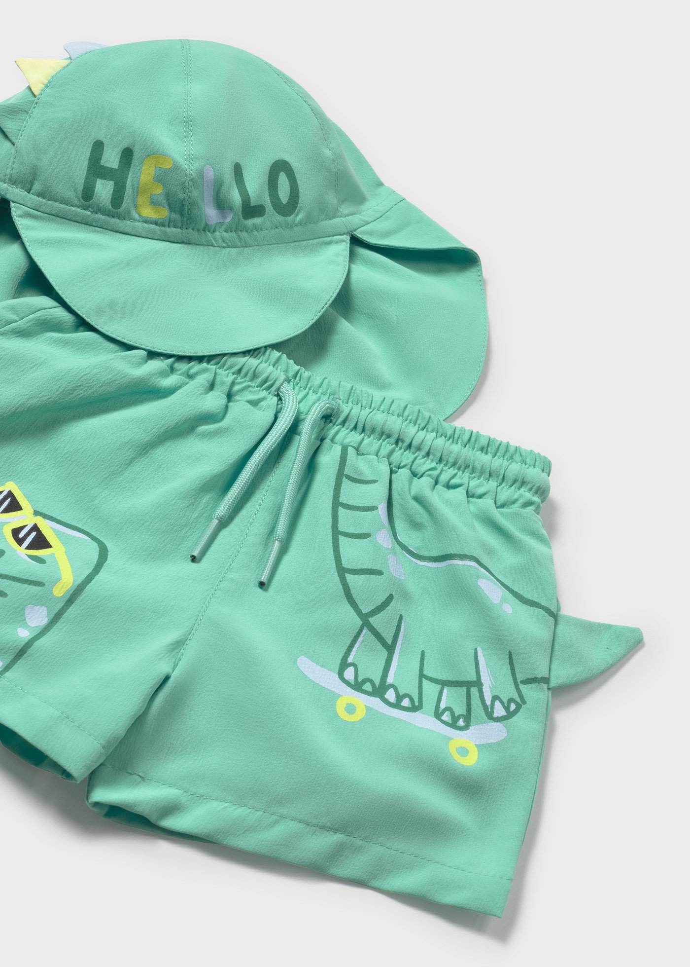 Conjunto bañador y gorra interactivos protección solar bebé