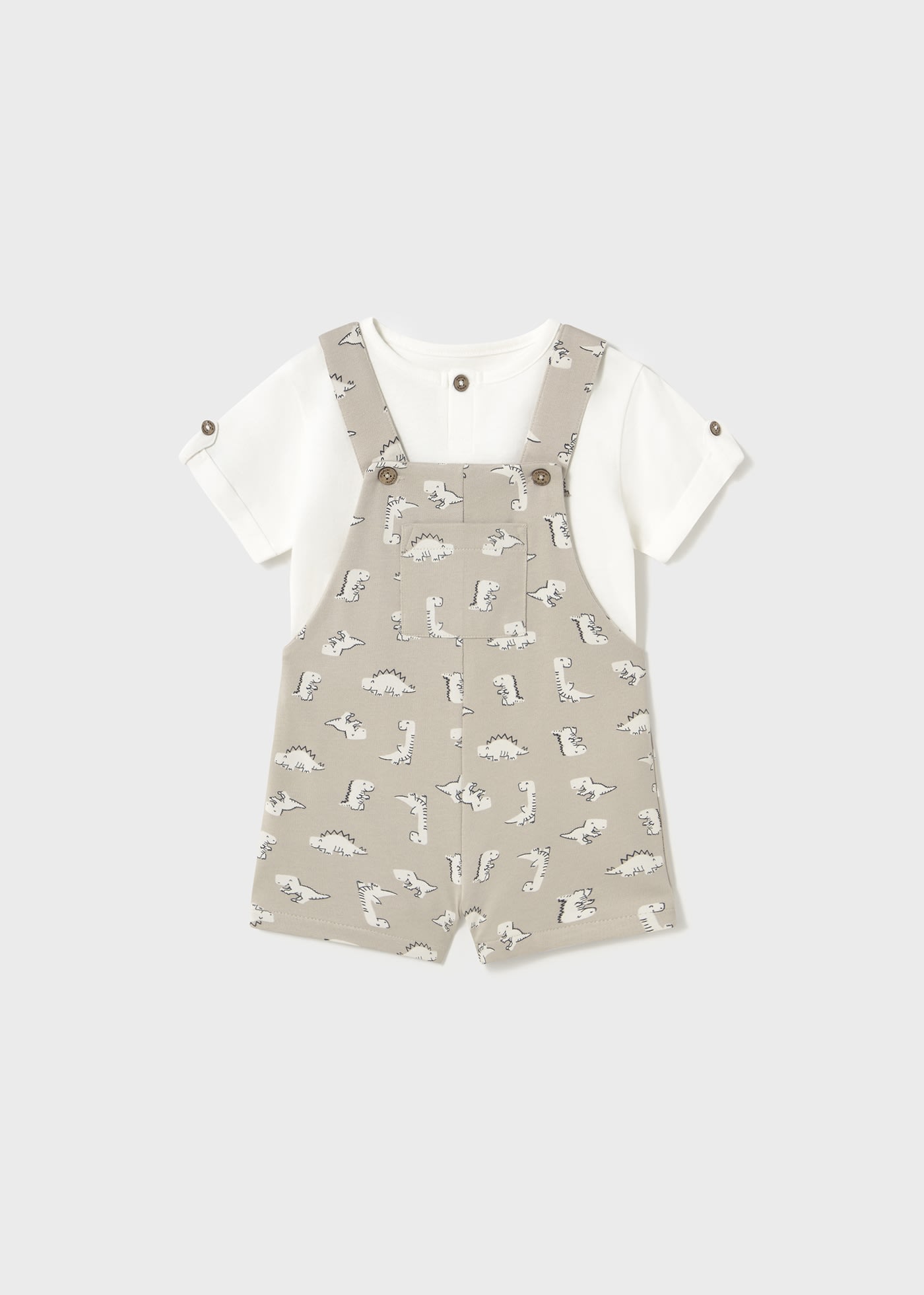 Baby Printed Dungarees and T-Shirt Set