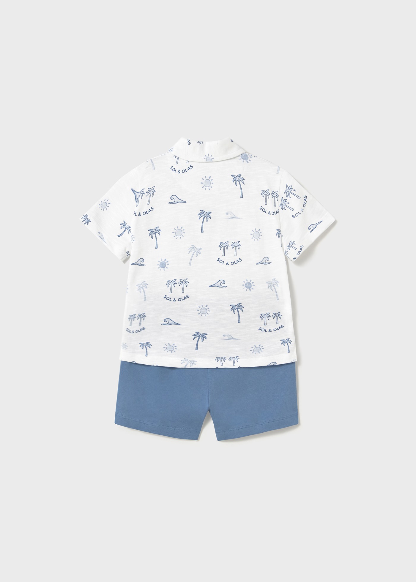 Set bermude si polo cu imprimeu bebe