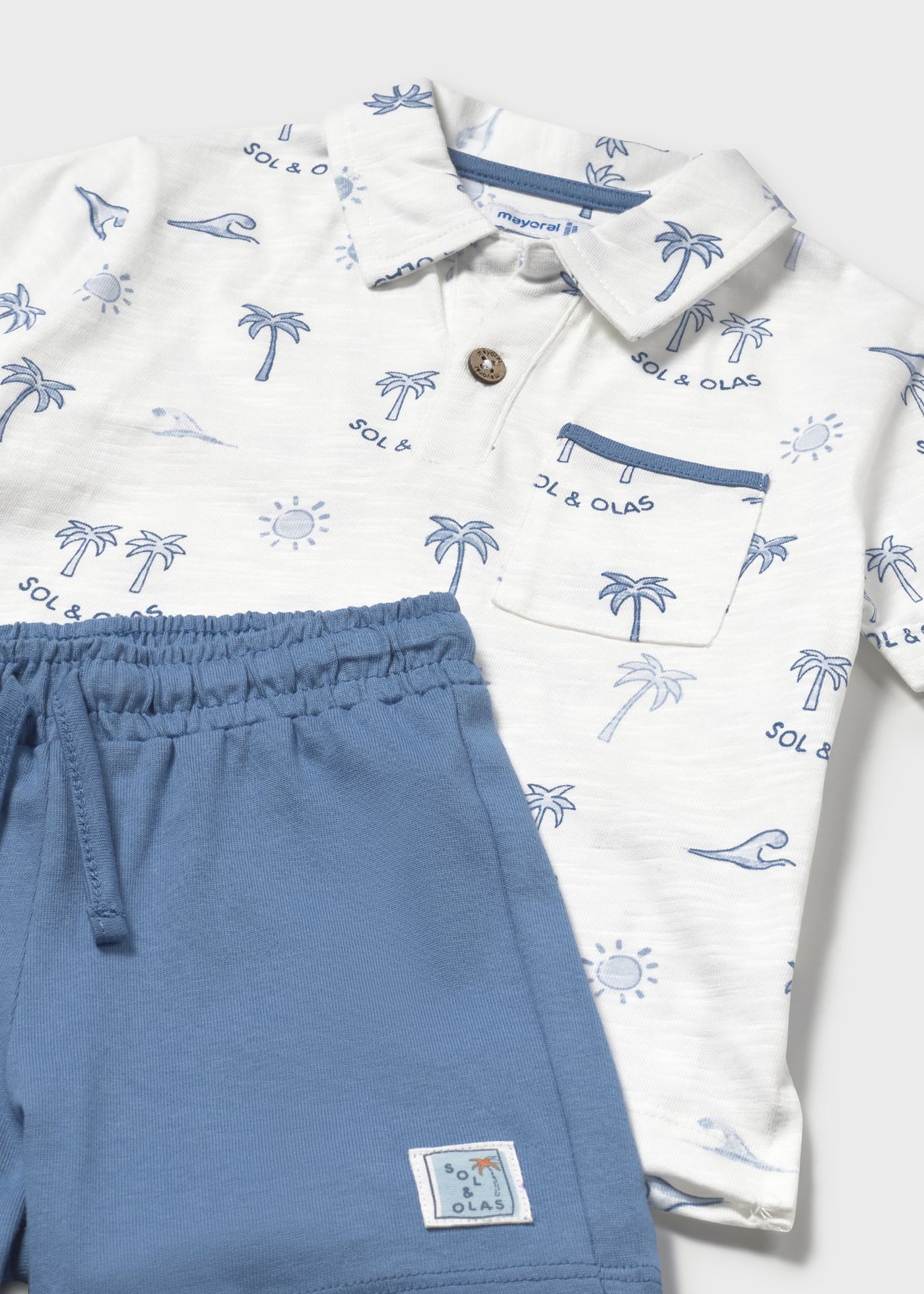 Baby Shorts and Printed Polo Shirt Set