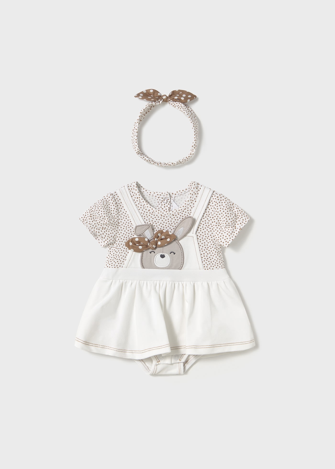 Newborn Simulated Dungaree Romper with Headband