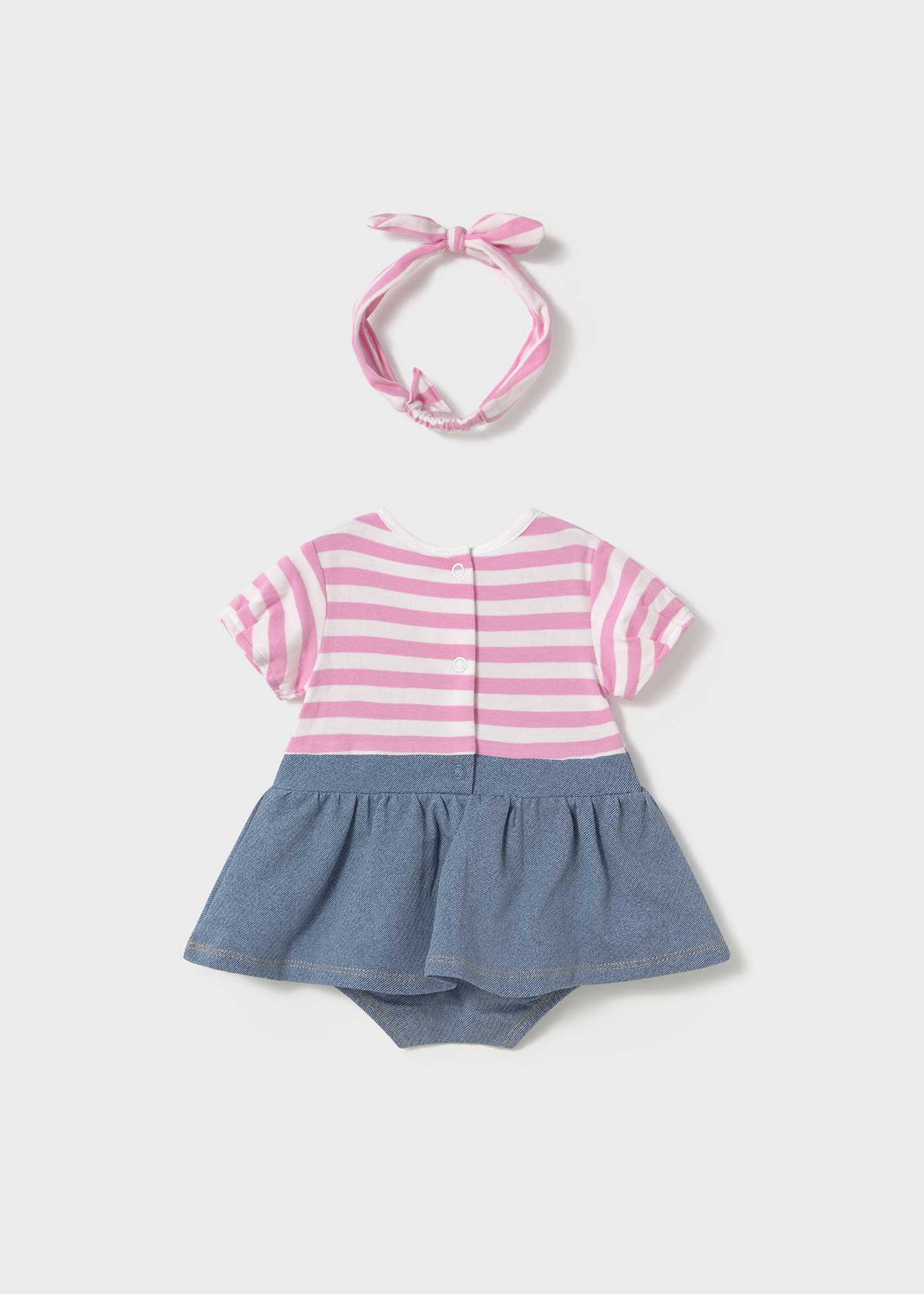 Newborn Simulated Dungaree Romper with Headband