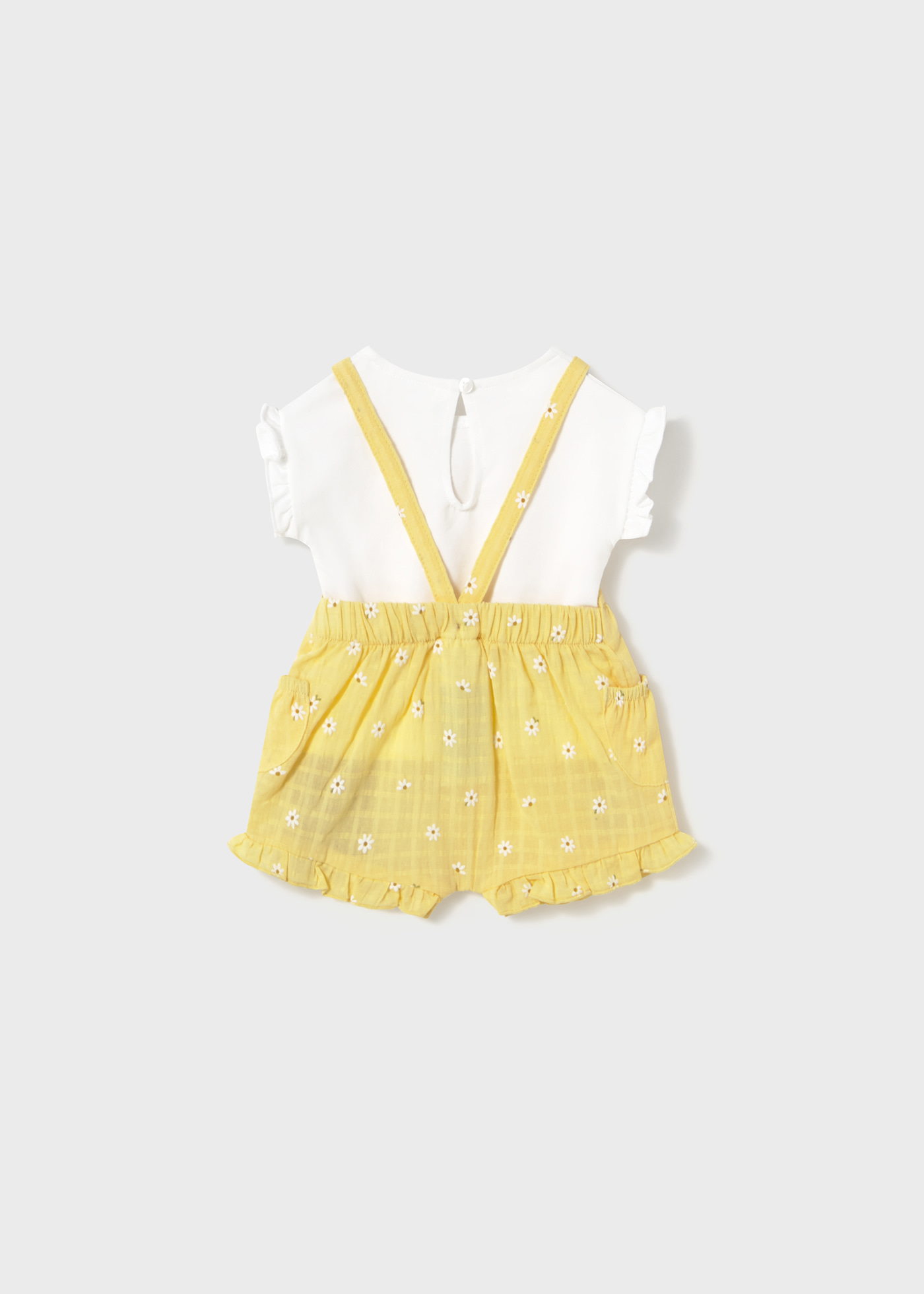 Newborn girl dungarees and top set