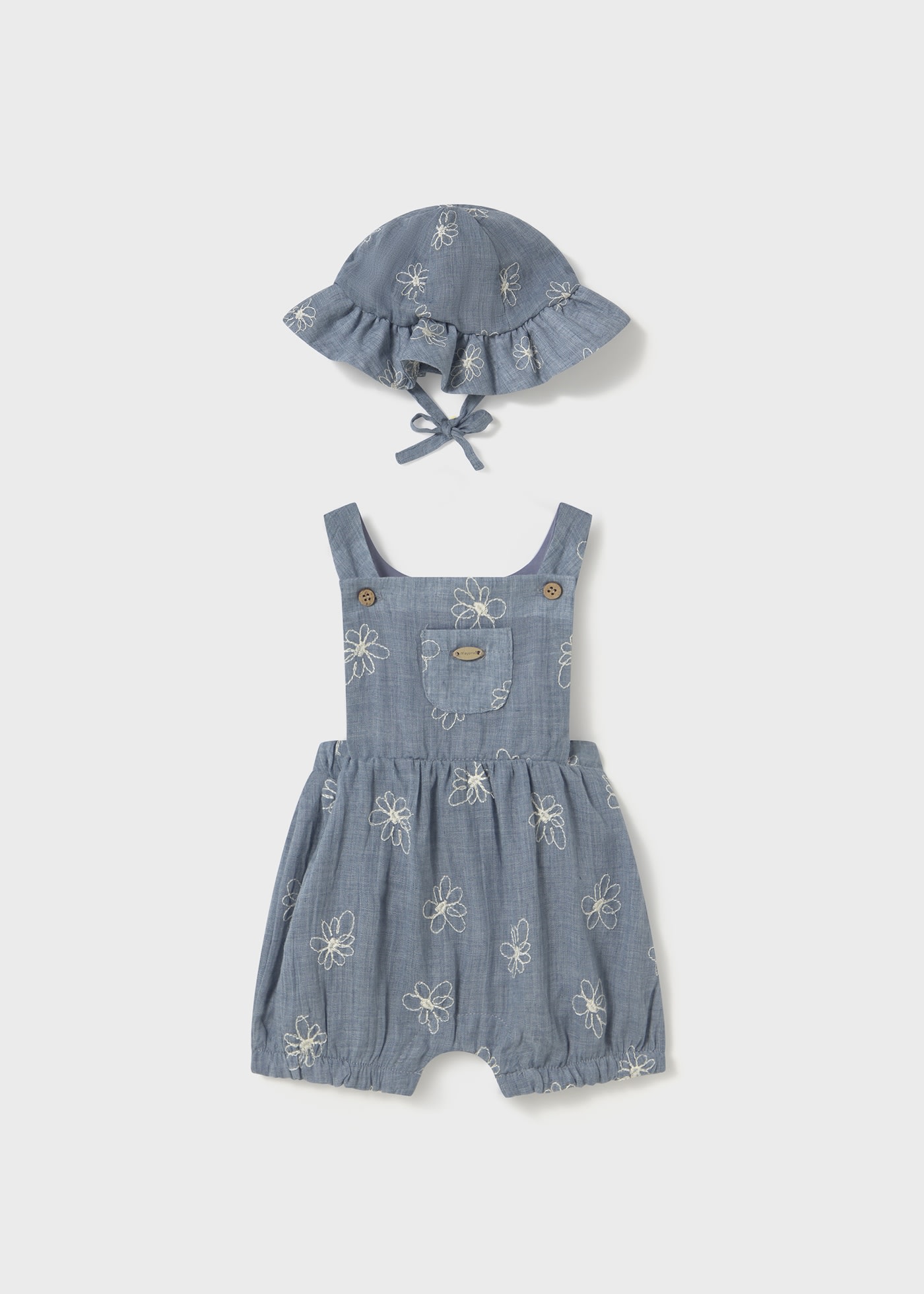 Newborn Print Dungaree with Hat