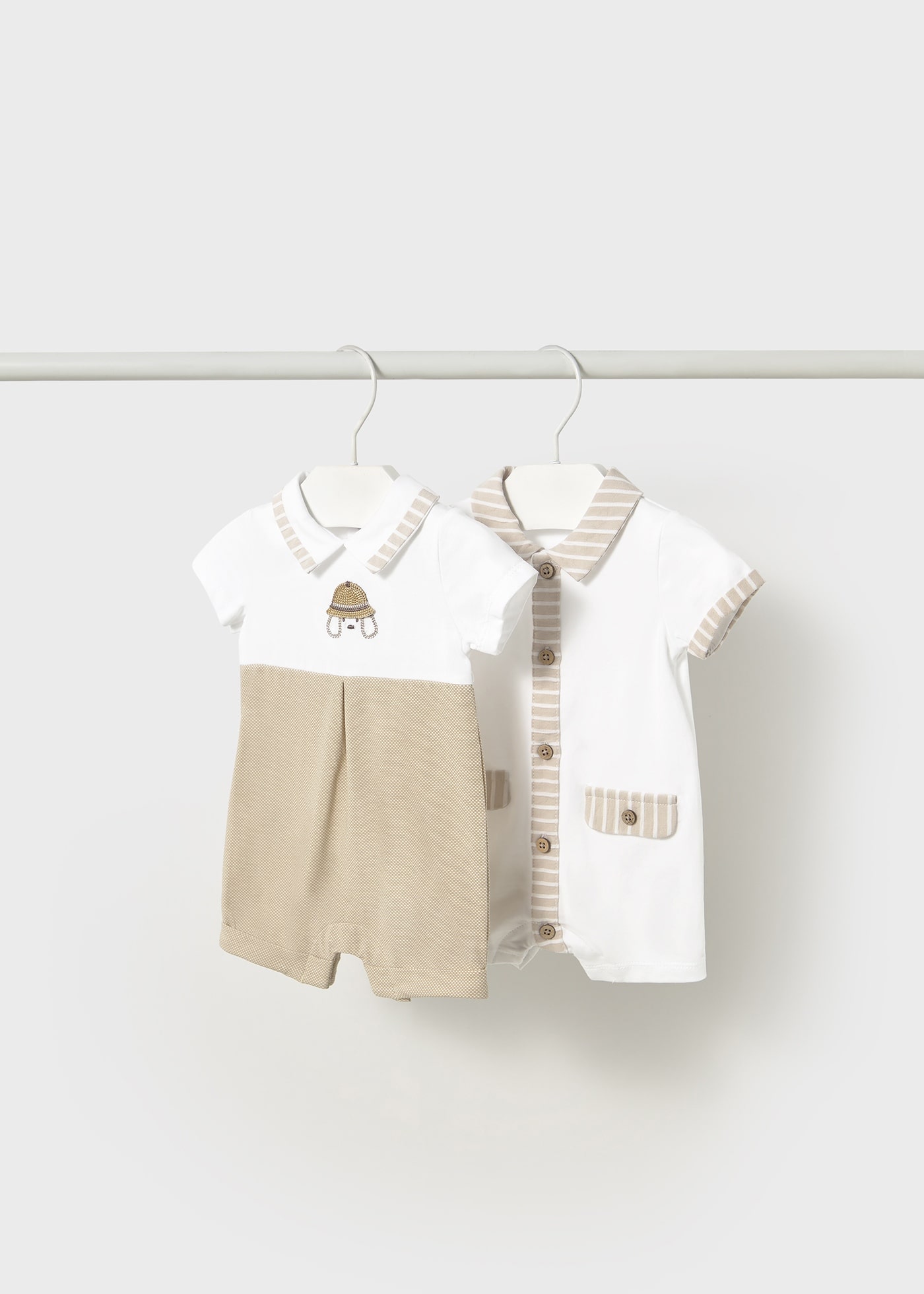 Set pagliaccetti colletto neonato