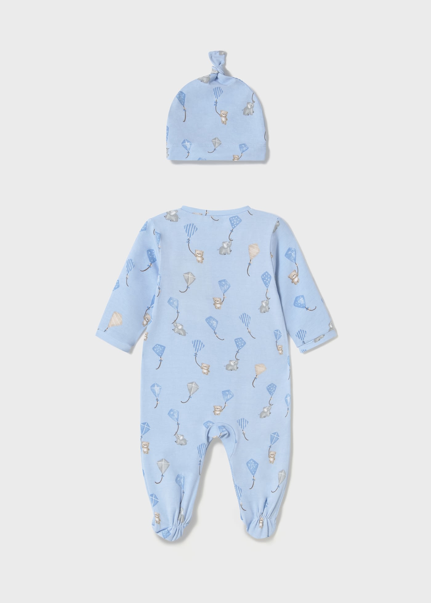 Pijama lunga cu palarie nou-nascut
