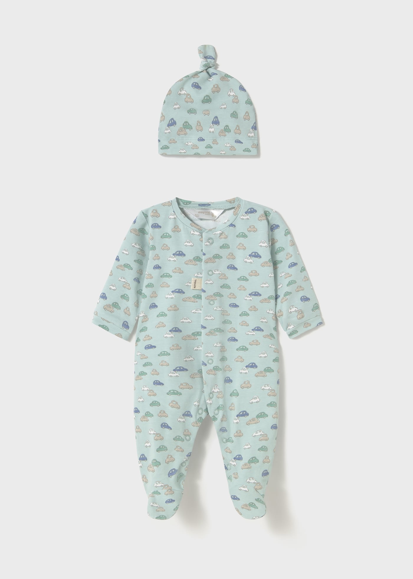 Pijama lunga cu palarie nou-nascut