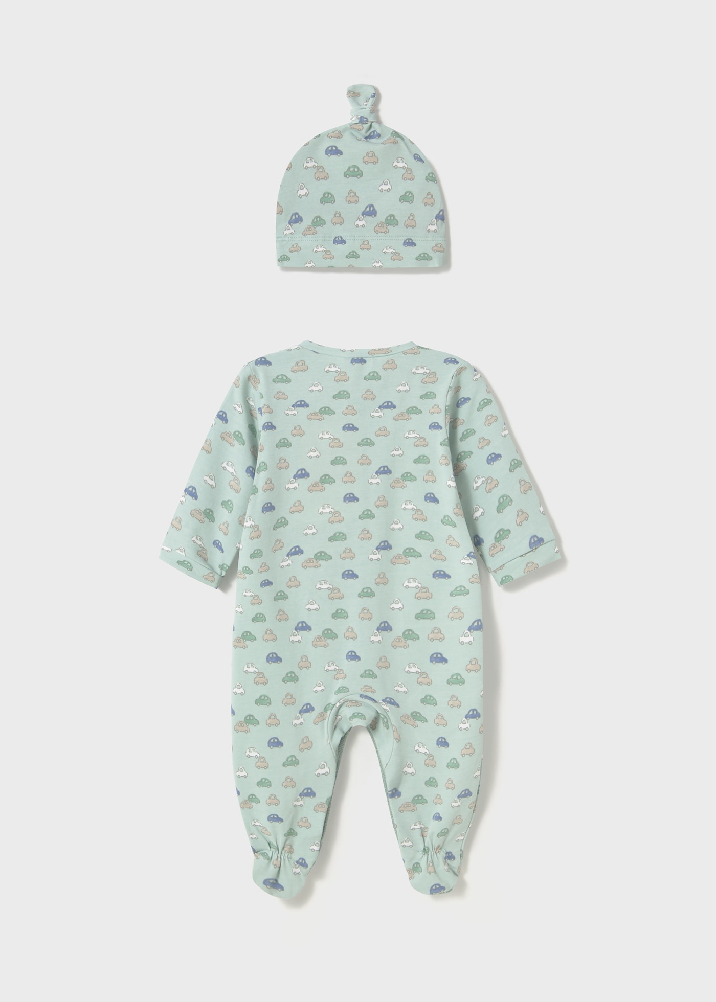 Pijama lunga cu palarie nou-nascut