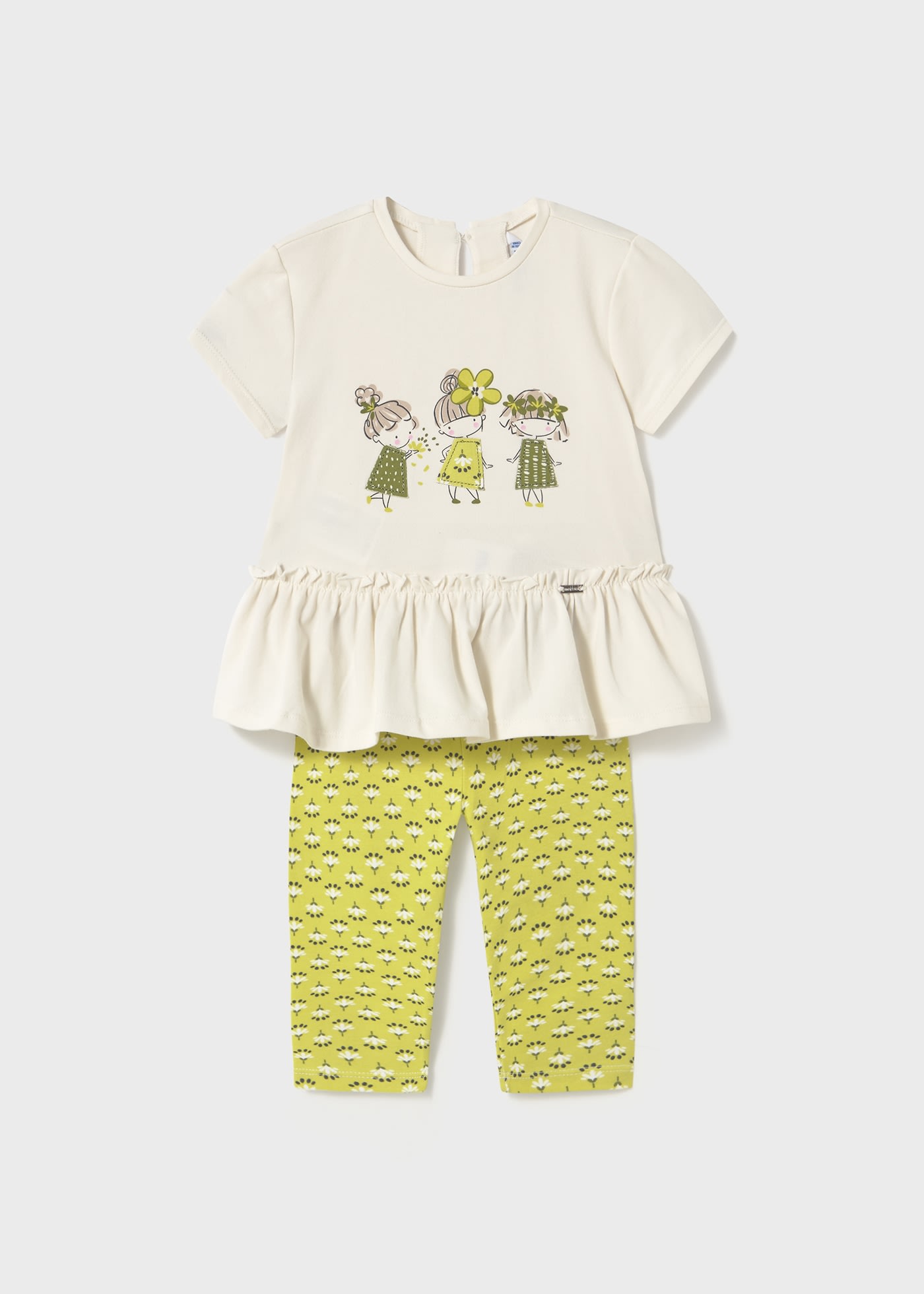 Set colanti  si tricou cu volane bebe