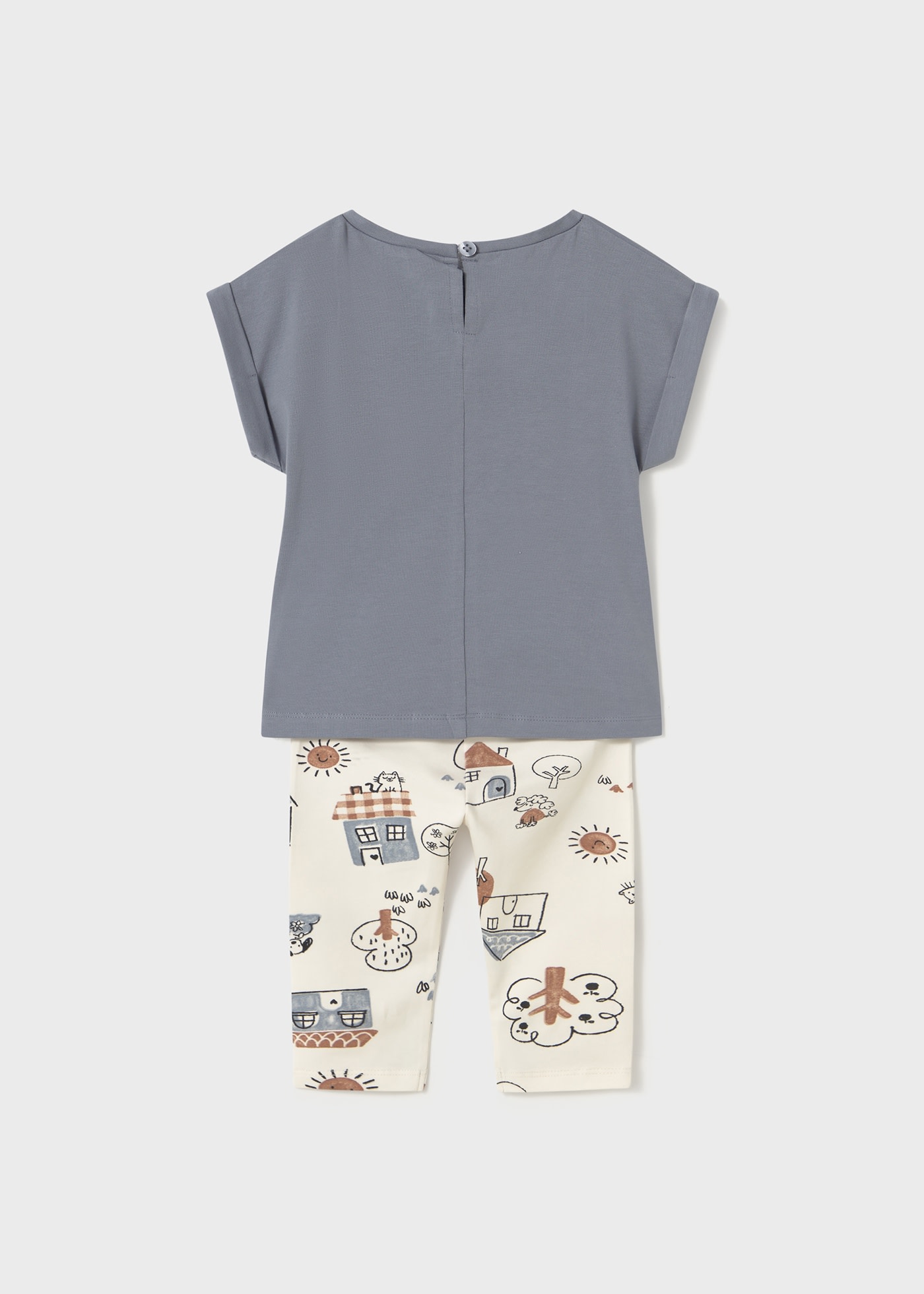 Set colanti cu imprimeu si tricou bebe