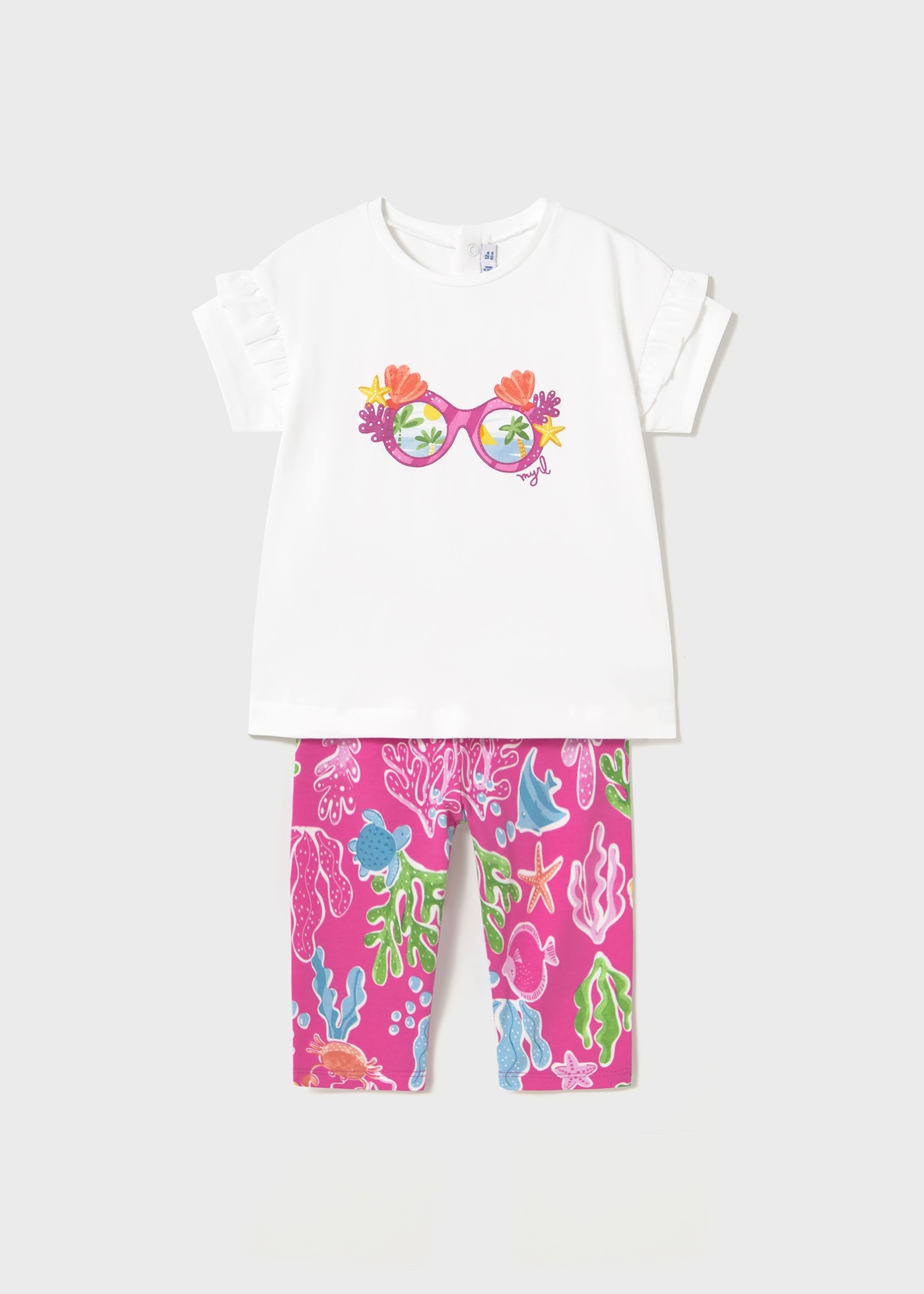 Completo leggings stampato e maglietta neonata