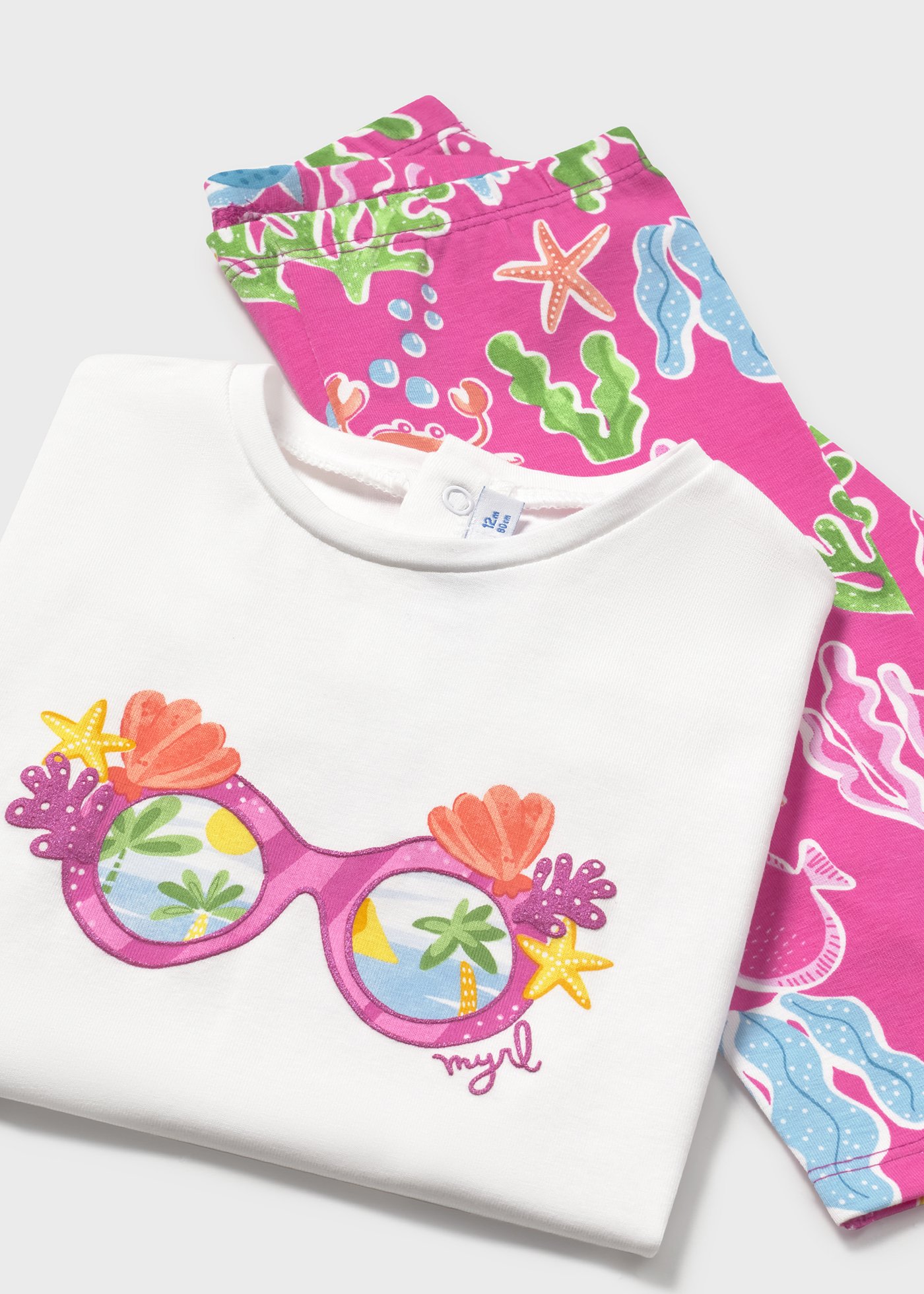 Completo leggings stampato e maglietta neonata