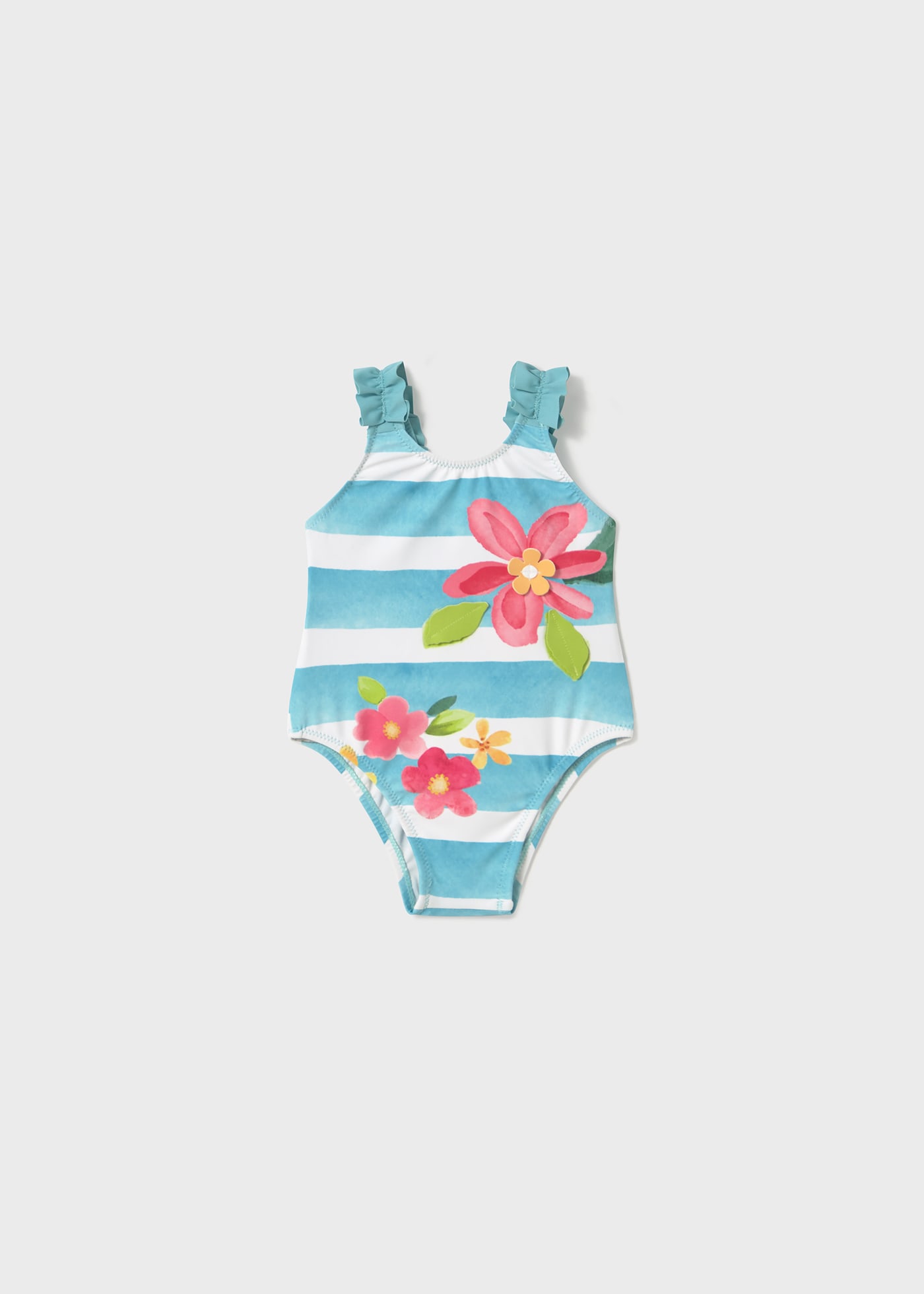 Bañador rayas y flores bebé