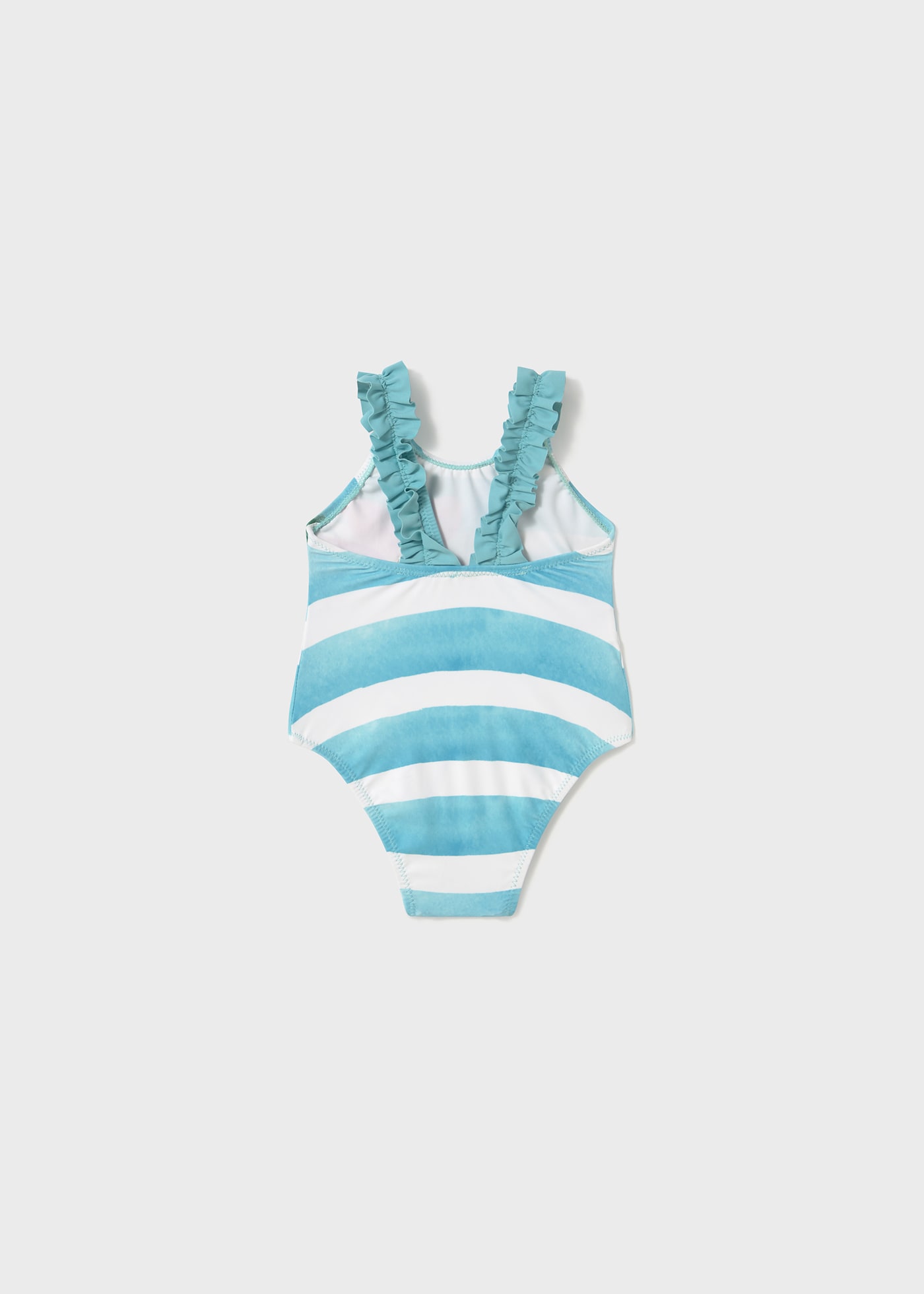 Costum de baie cu dungi si flori bebe