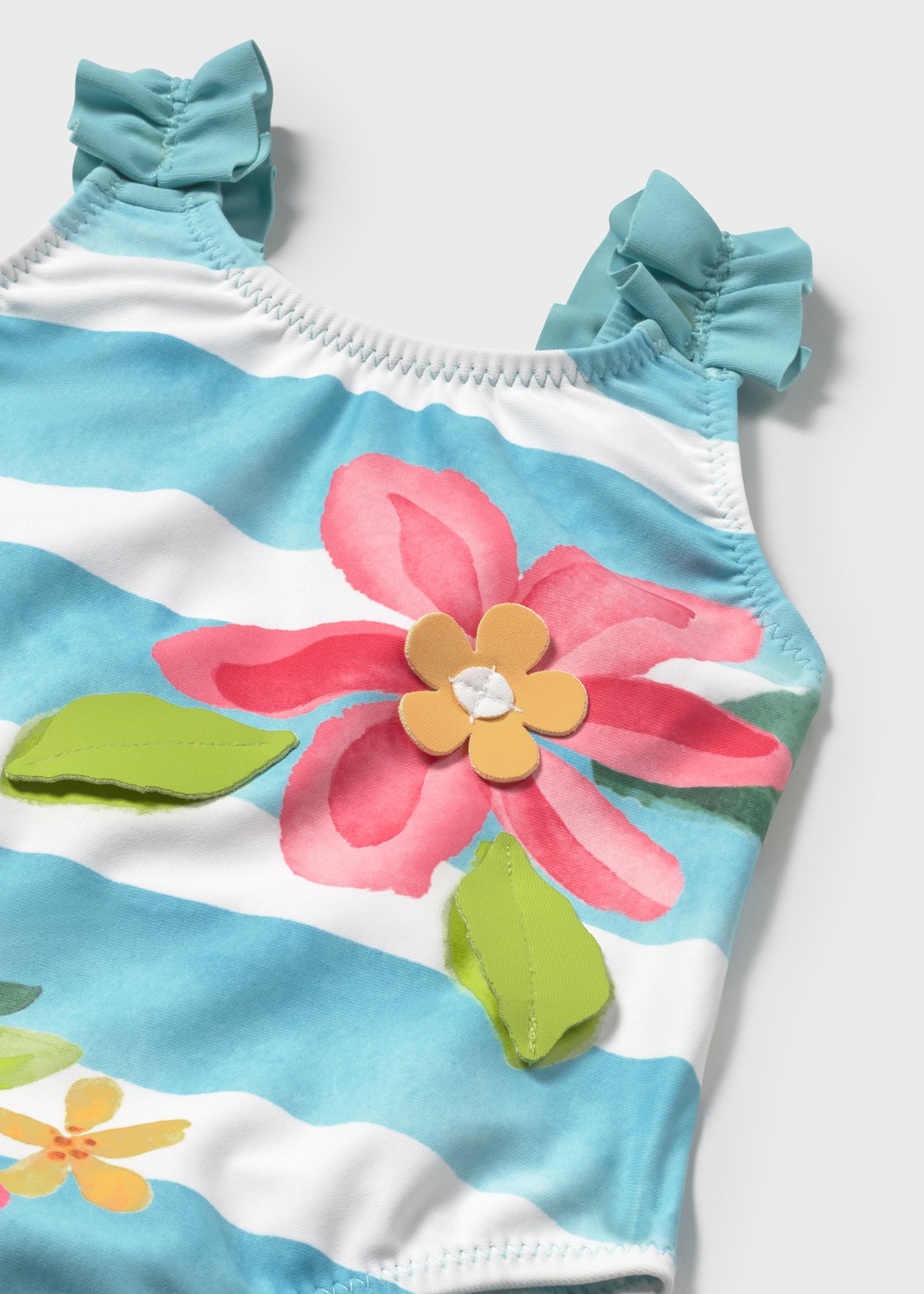 Bañador rayas y flores bebé