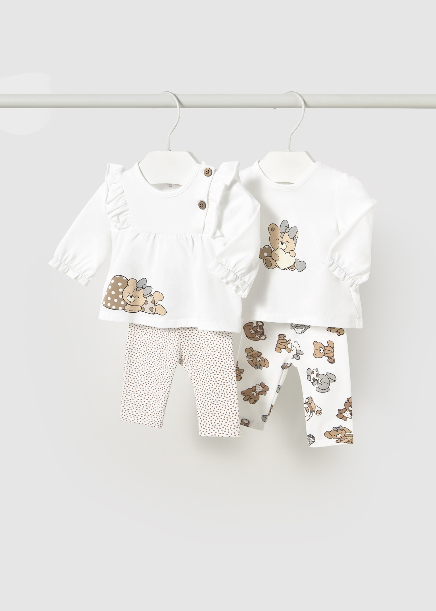 Newborn 4-Piece Set with Long Sleeve T-Shirts