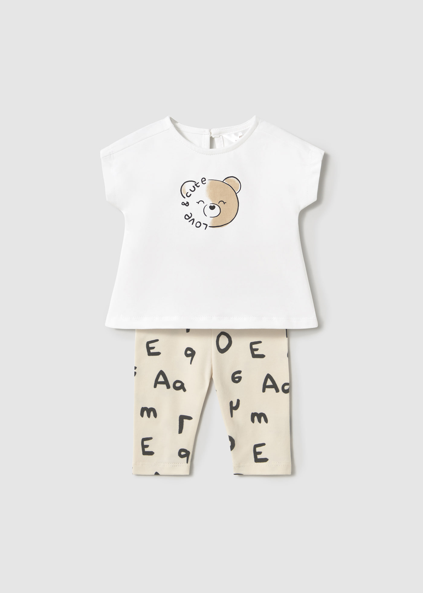 Conjunto leggings e t-shirt recém nascida