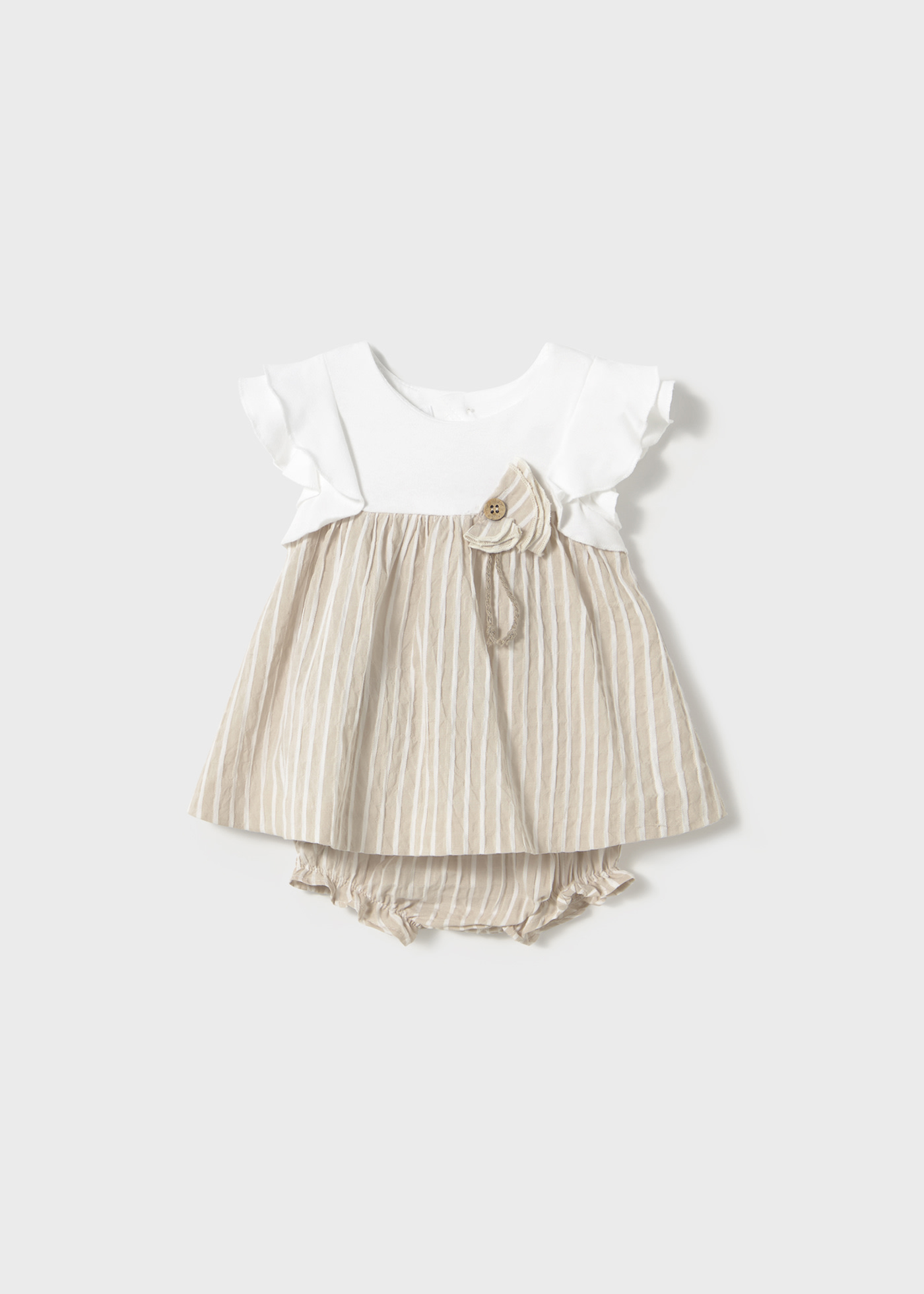 Newborn girl combined dress with nappy cover