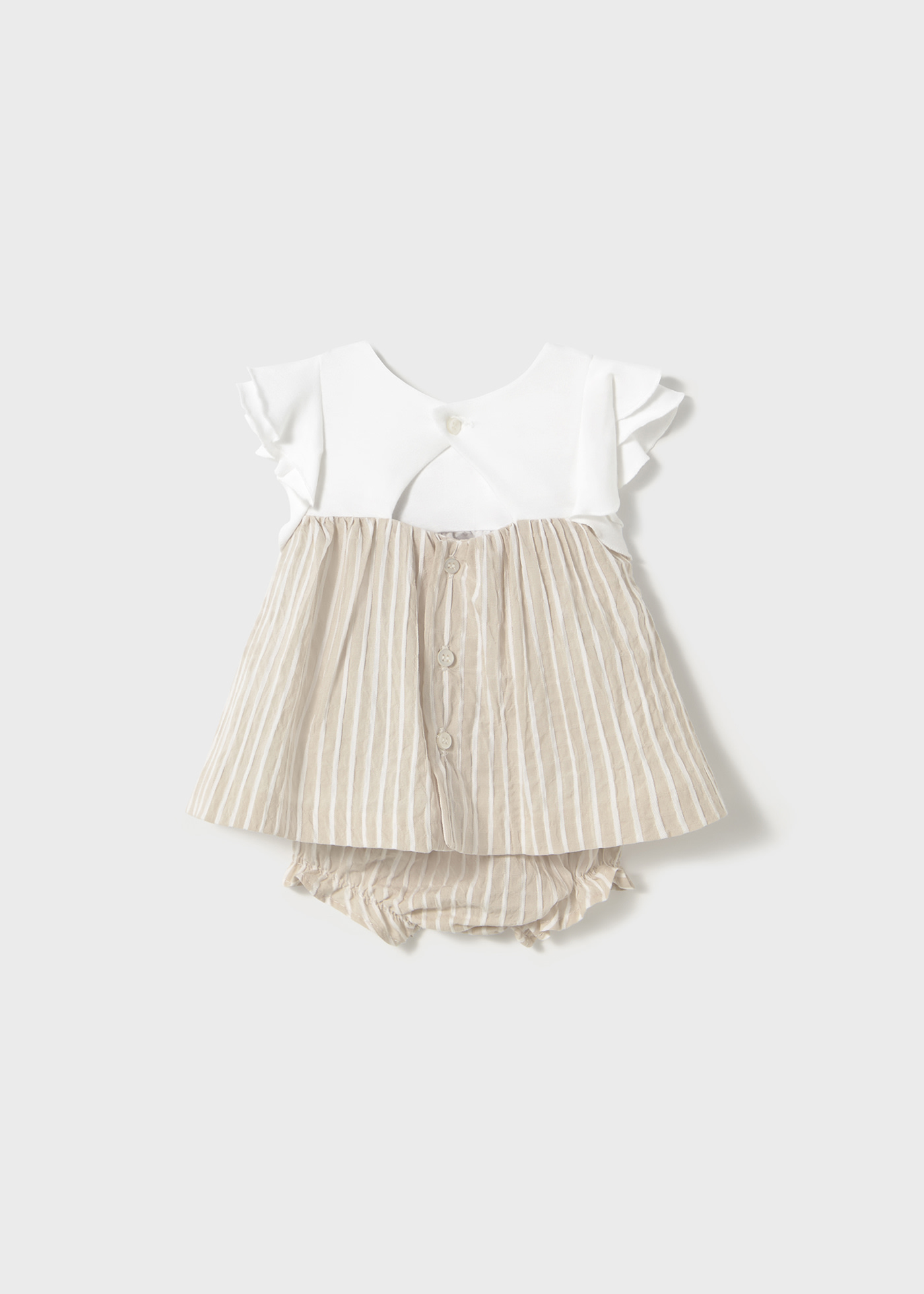 Newborn girl combined dress with nappy cover