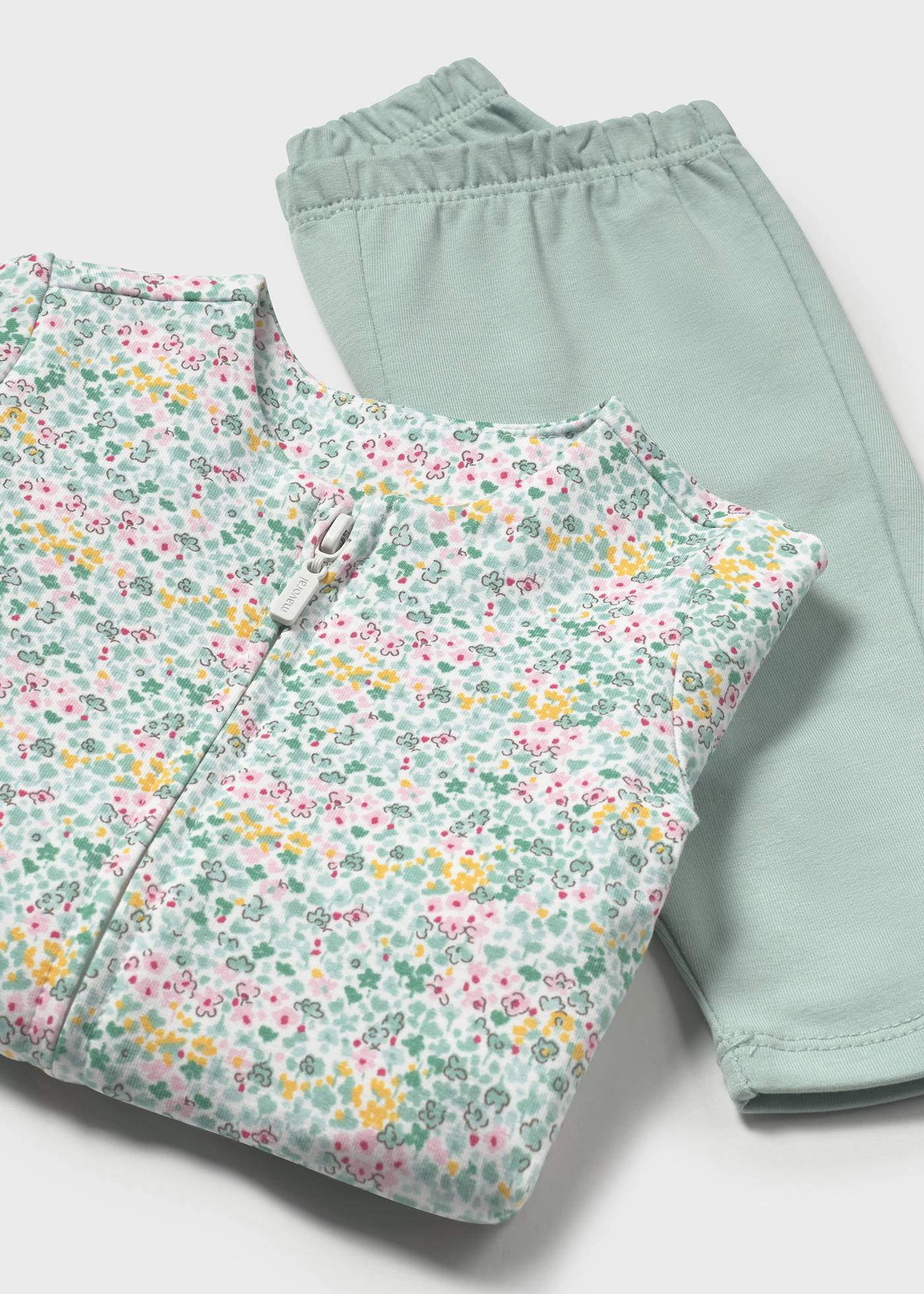 Pants con playera flores recién nacida