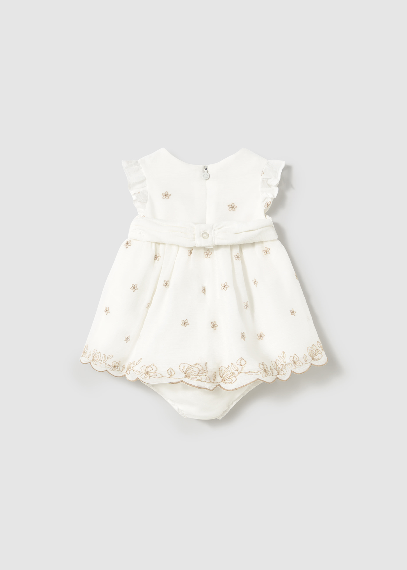 Vestido com tapa fralda cerimónia recém nascida