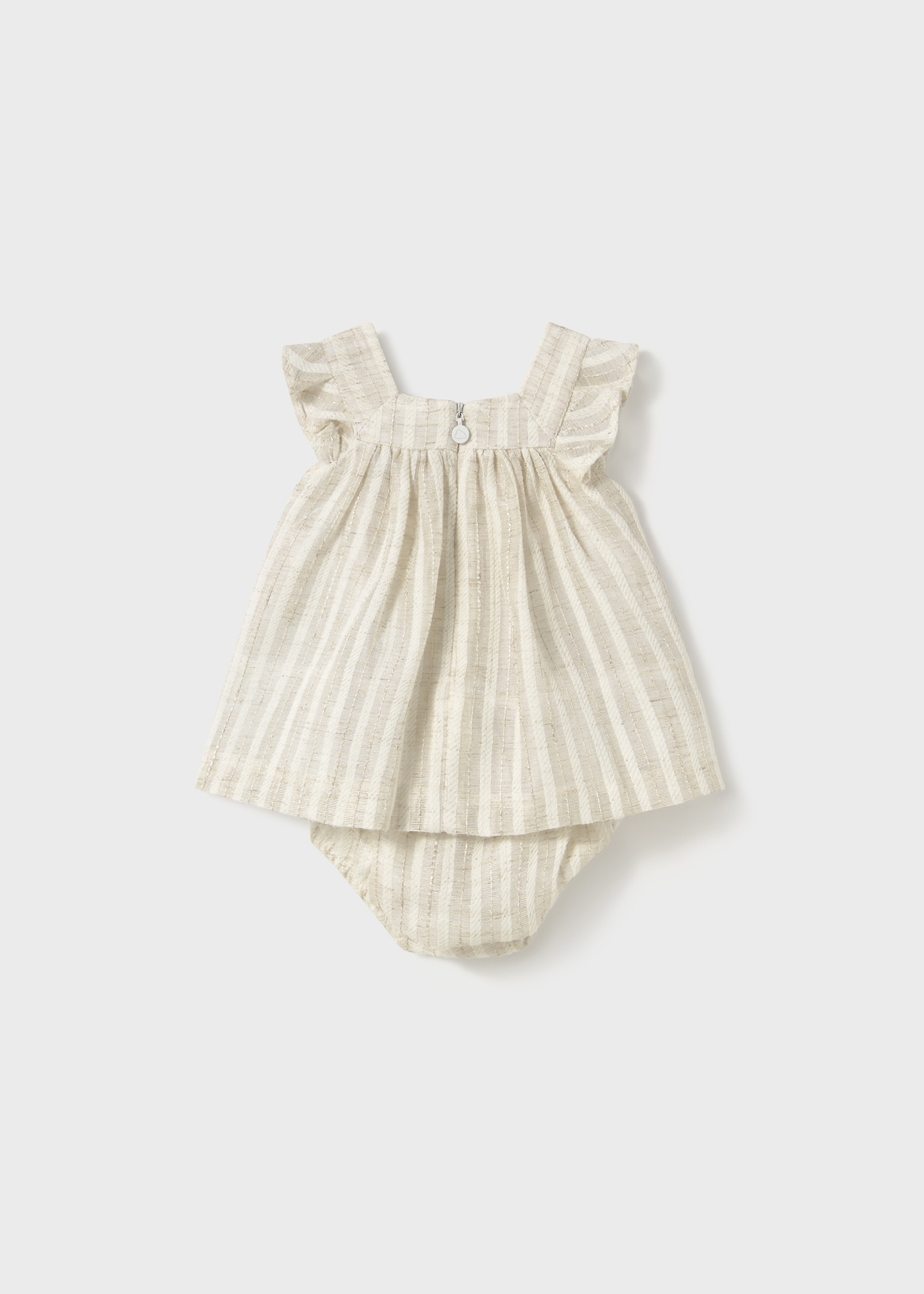 Rochie cu chilotei dungi din in nou-nascut