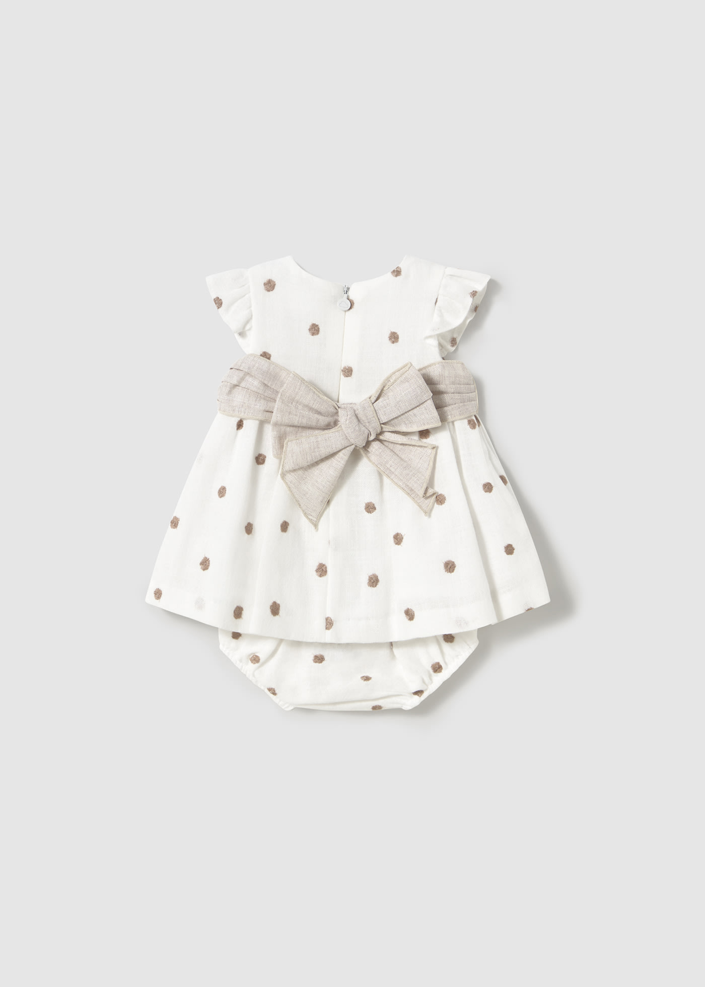 Newborn girl embroidered dress with nappy cover