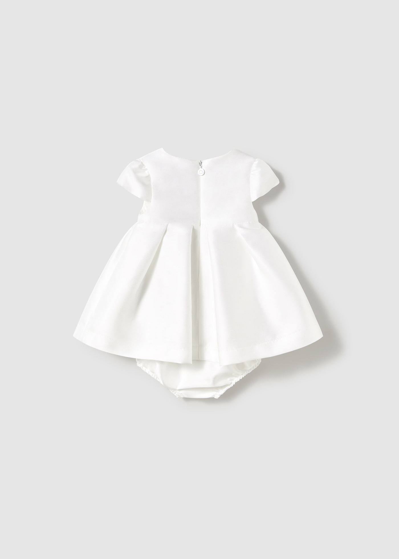 Vestido com tapa fralda mikado recém nascida