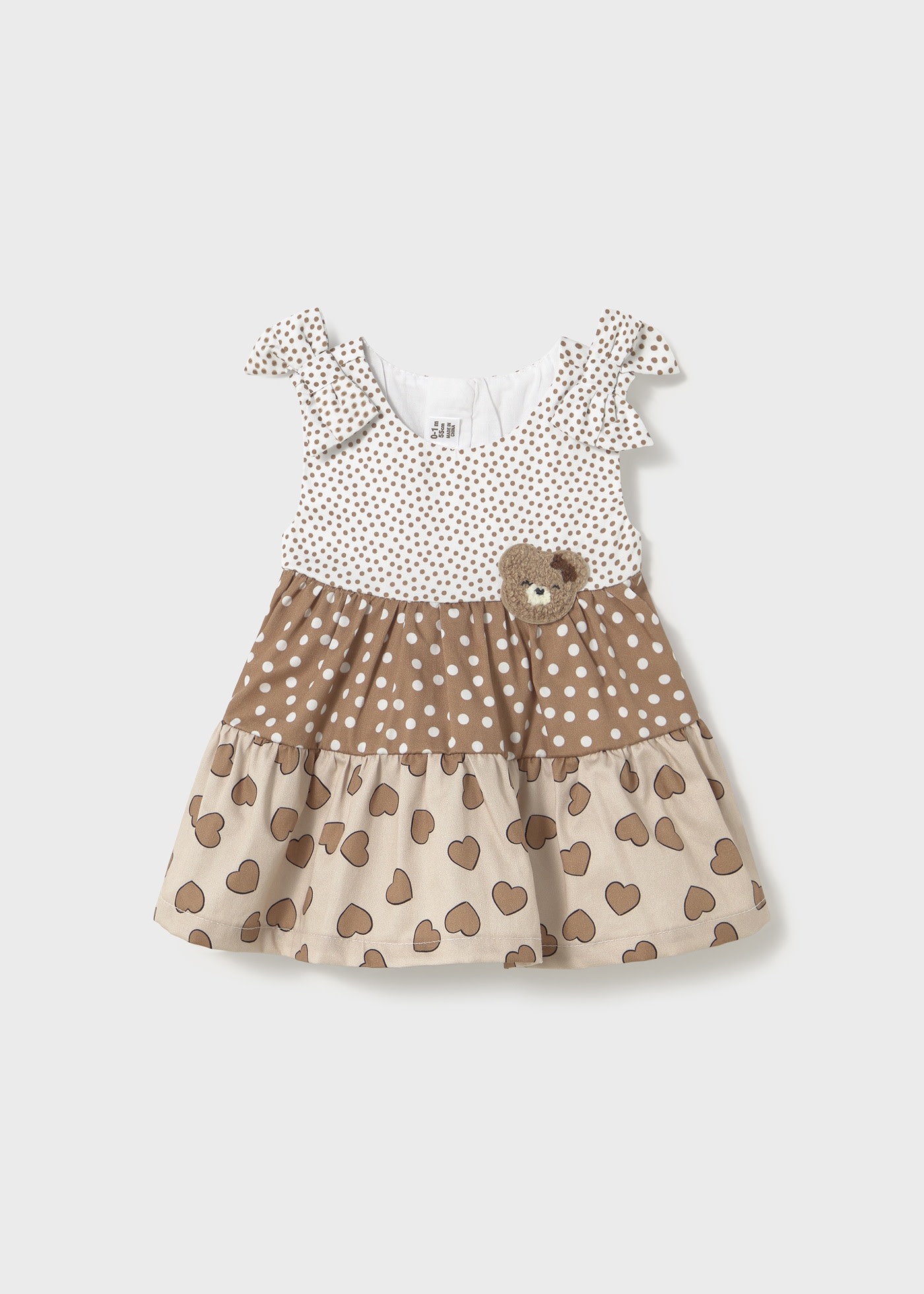 Rochie combinata volane nou-nascut