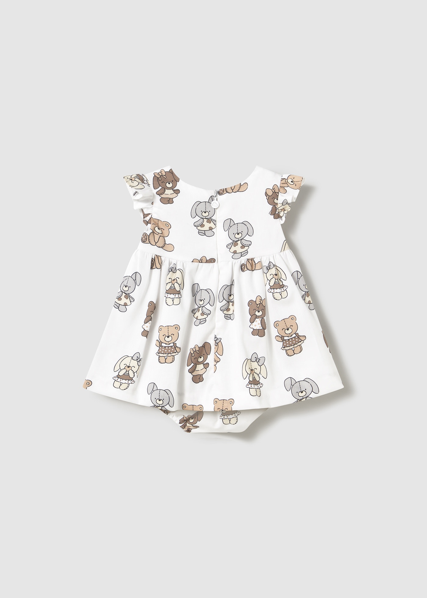 Newborn girl print dress with nappy cover