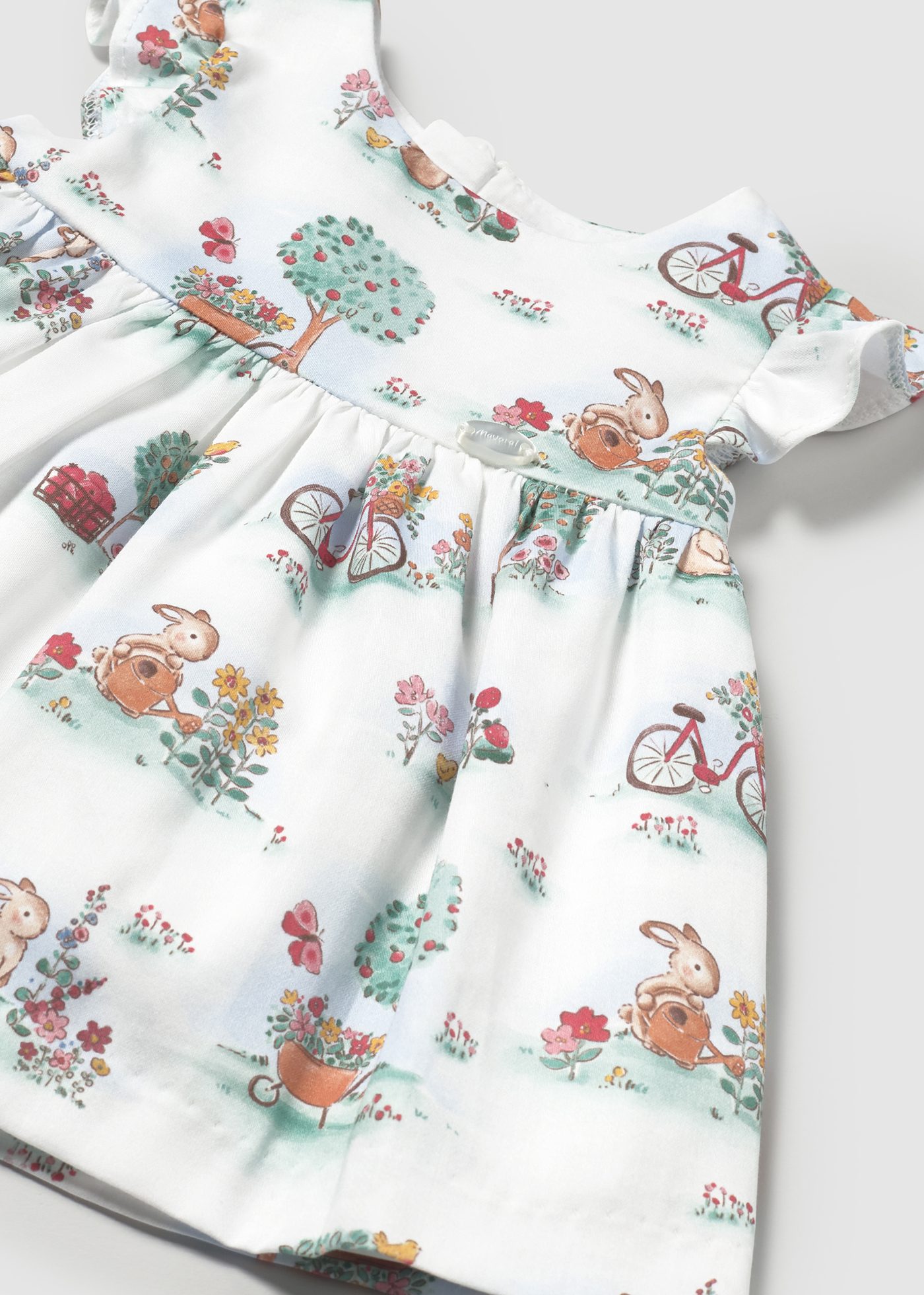 Vestido com tapa fraldas estampado recém nascida