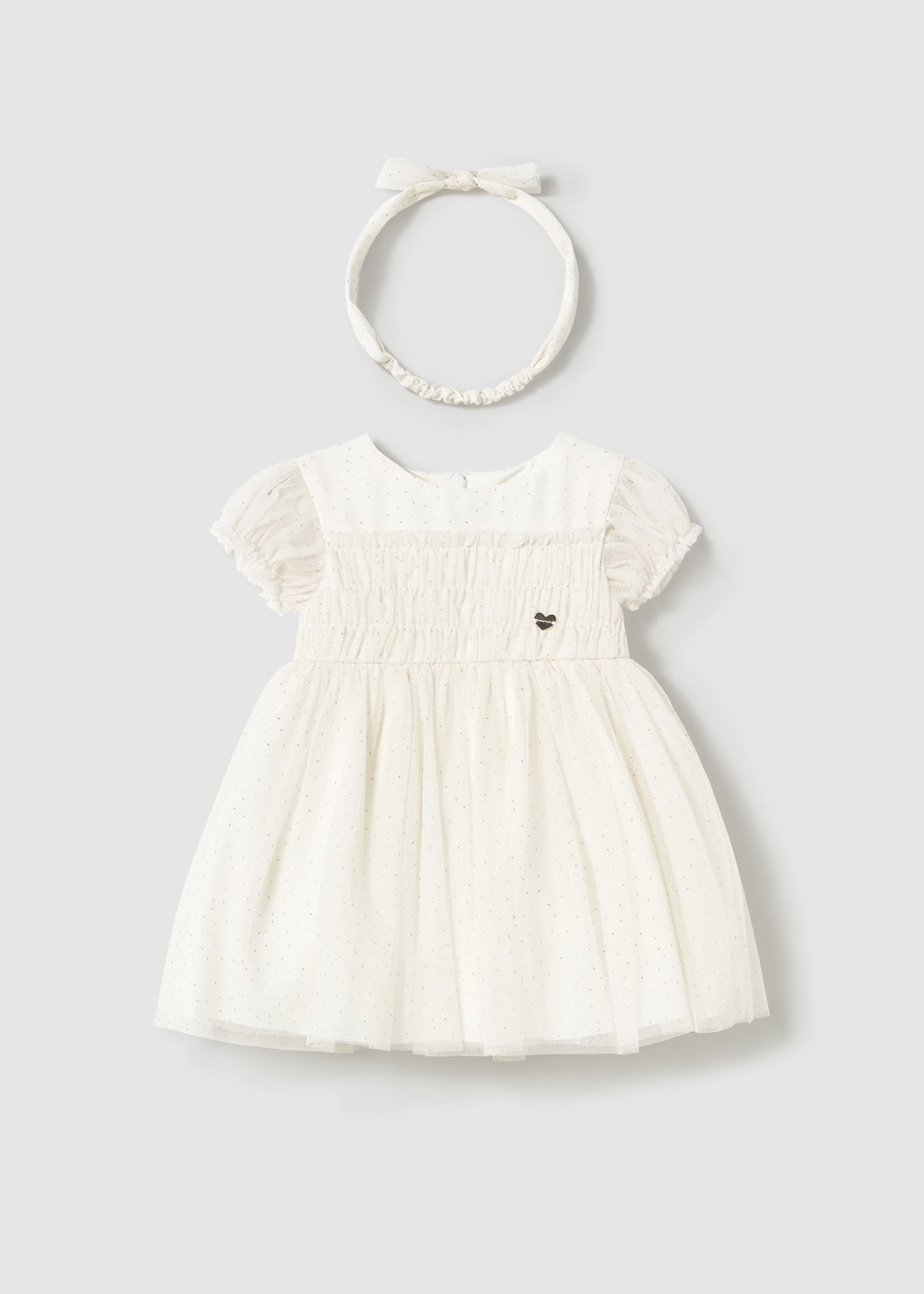 Vestido com bandolete tule bebé