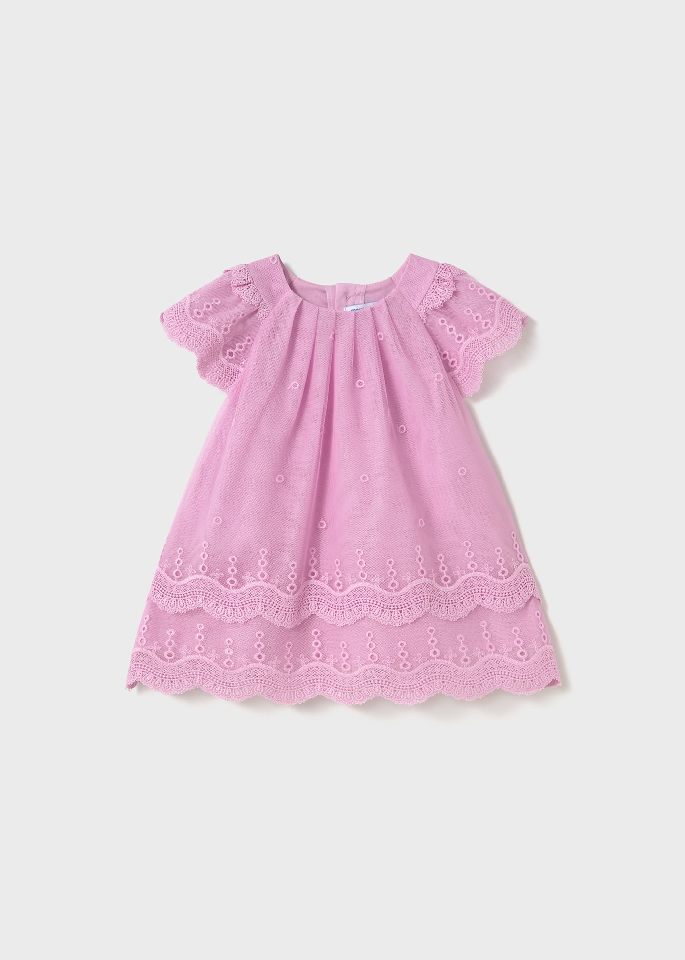 Robe en tulle brodé avec volants bébé