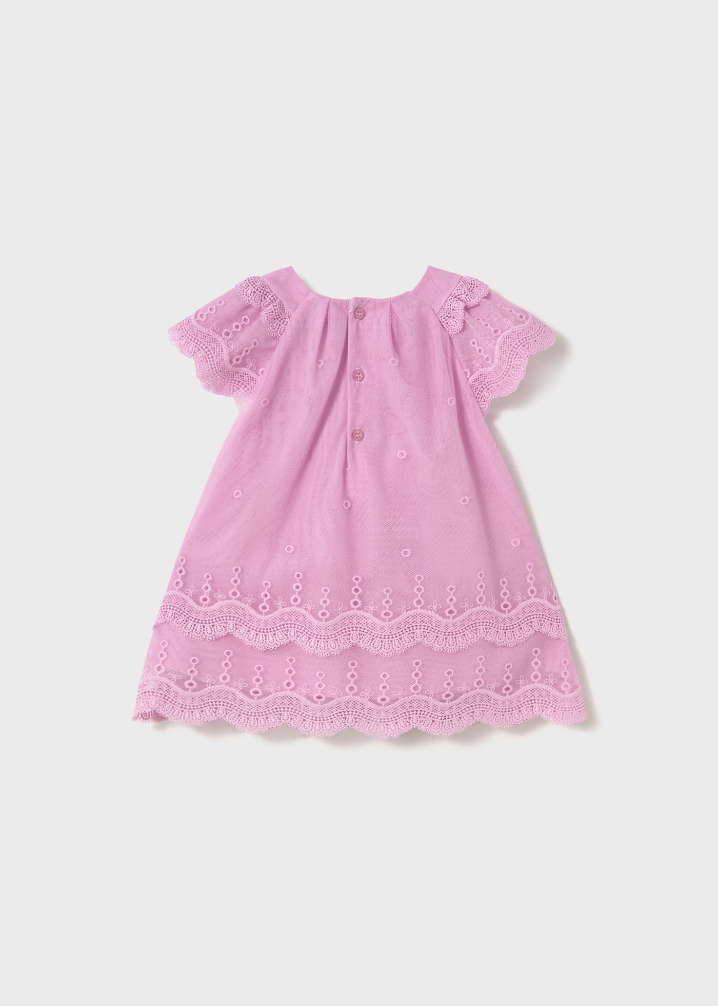 Robe en tulle brodé avec volants bébé