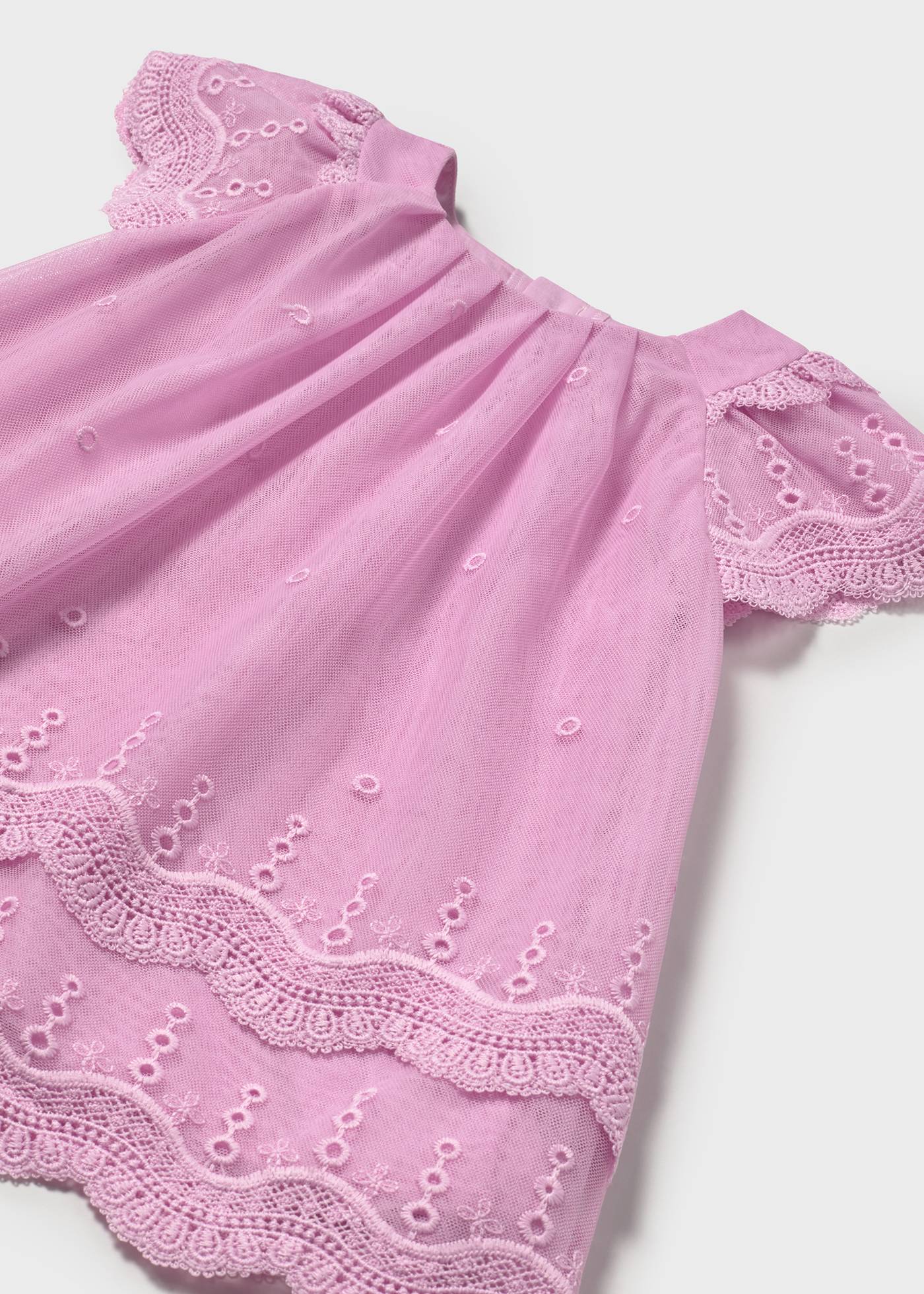 Baby Embroidered Tulle Dress with Ruffles