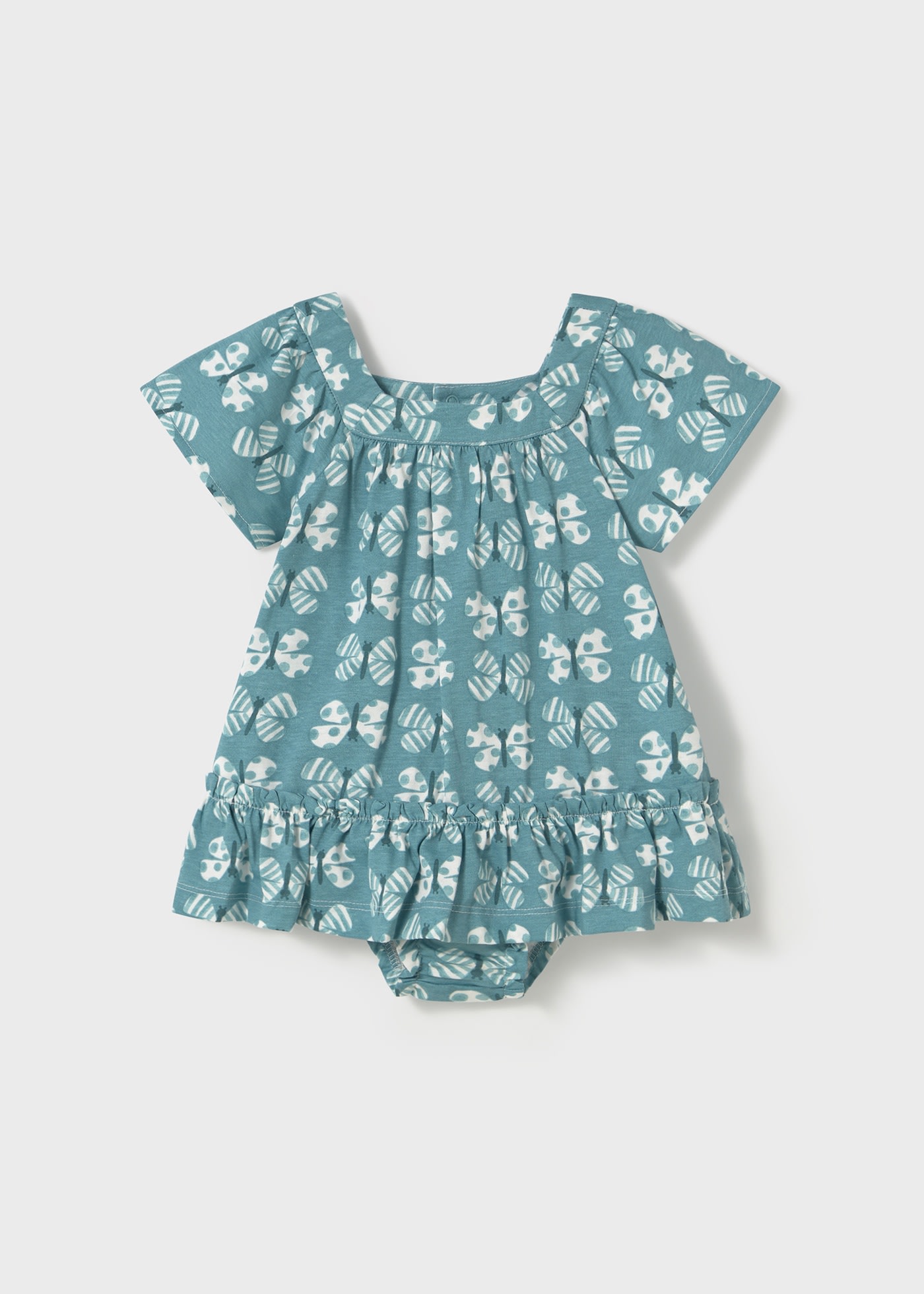 Baby print dress with nappy cover