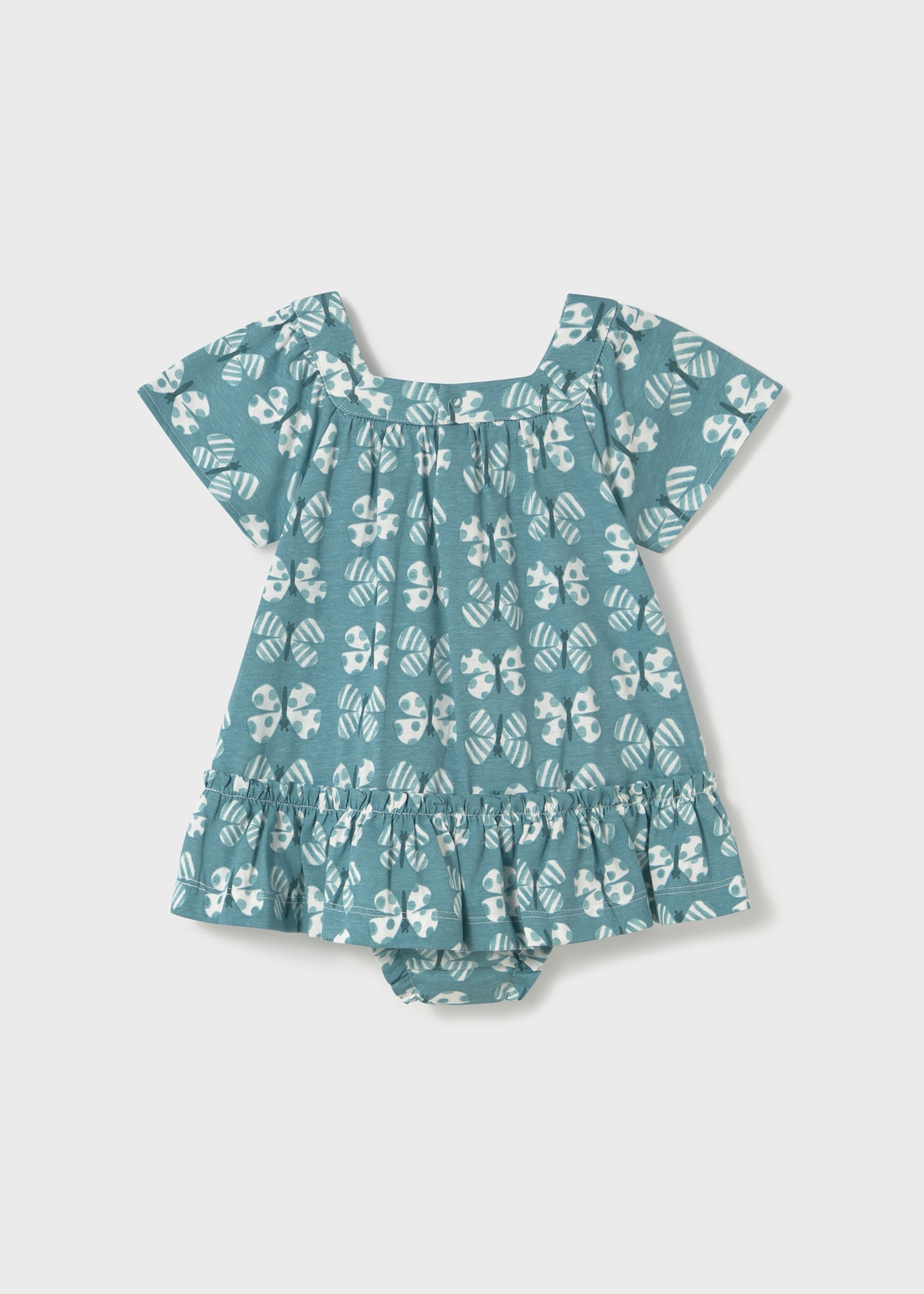 Baby print dress with nappy cover