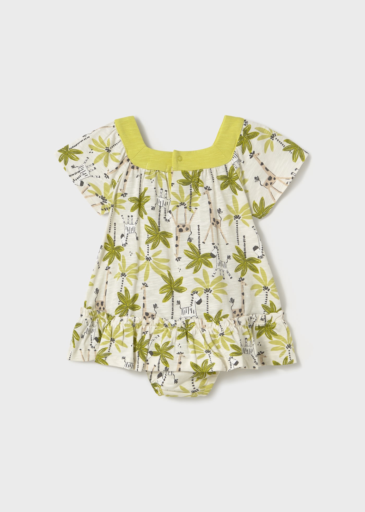 Baby print dress with nappy cover