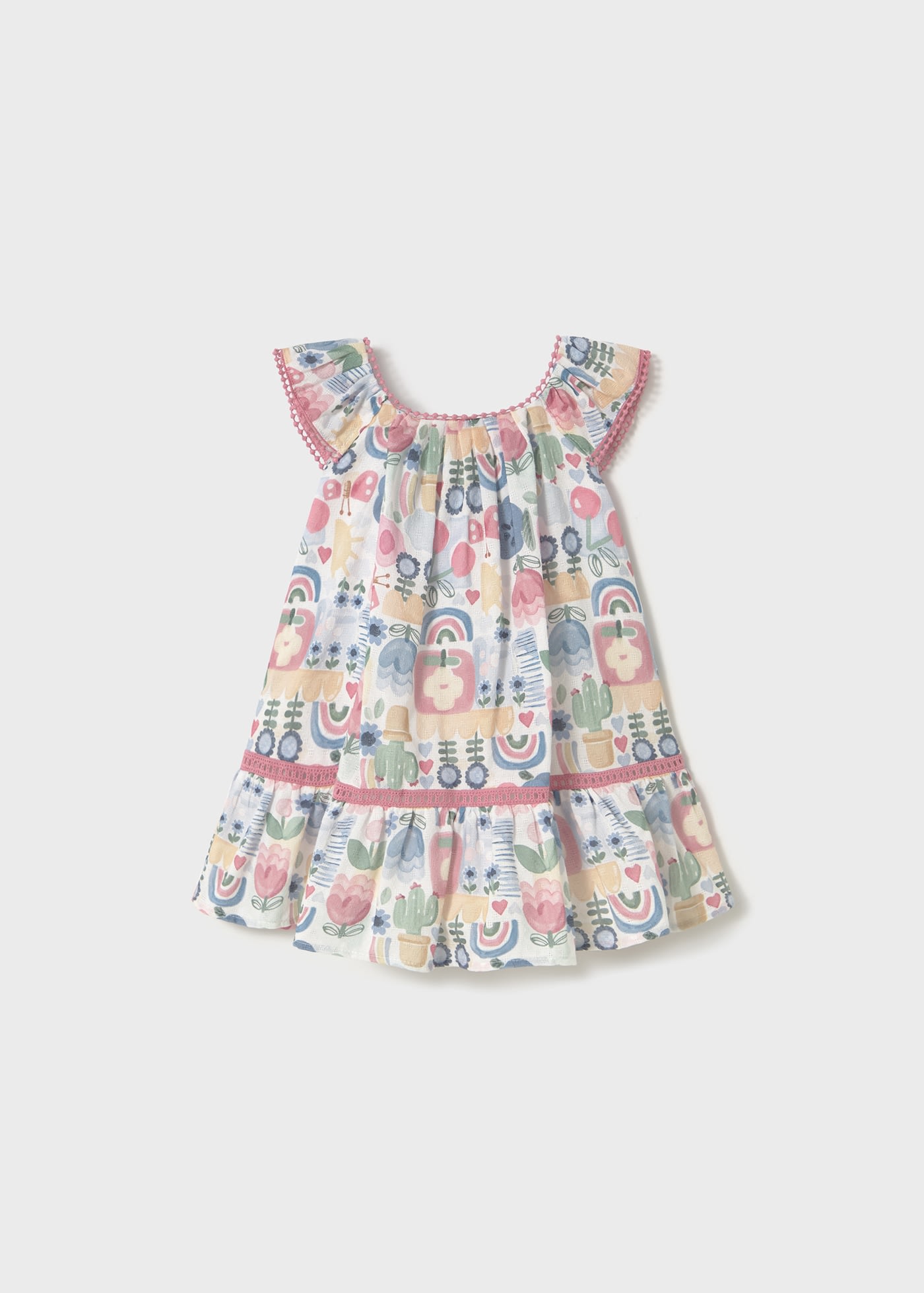 Baby Printed Dress with Trimmings